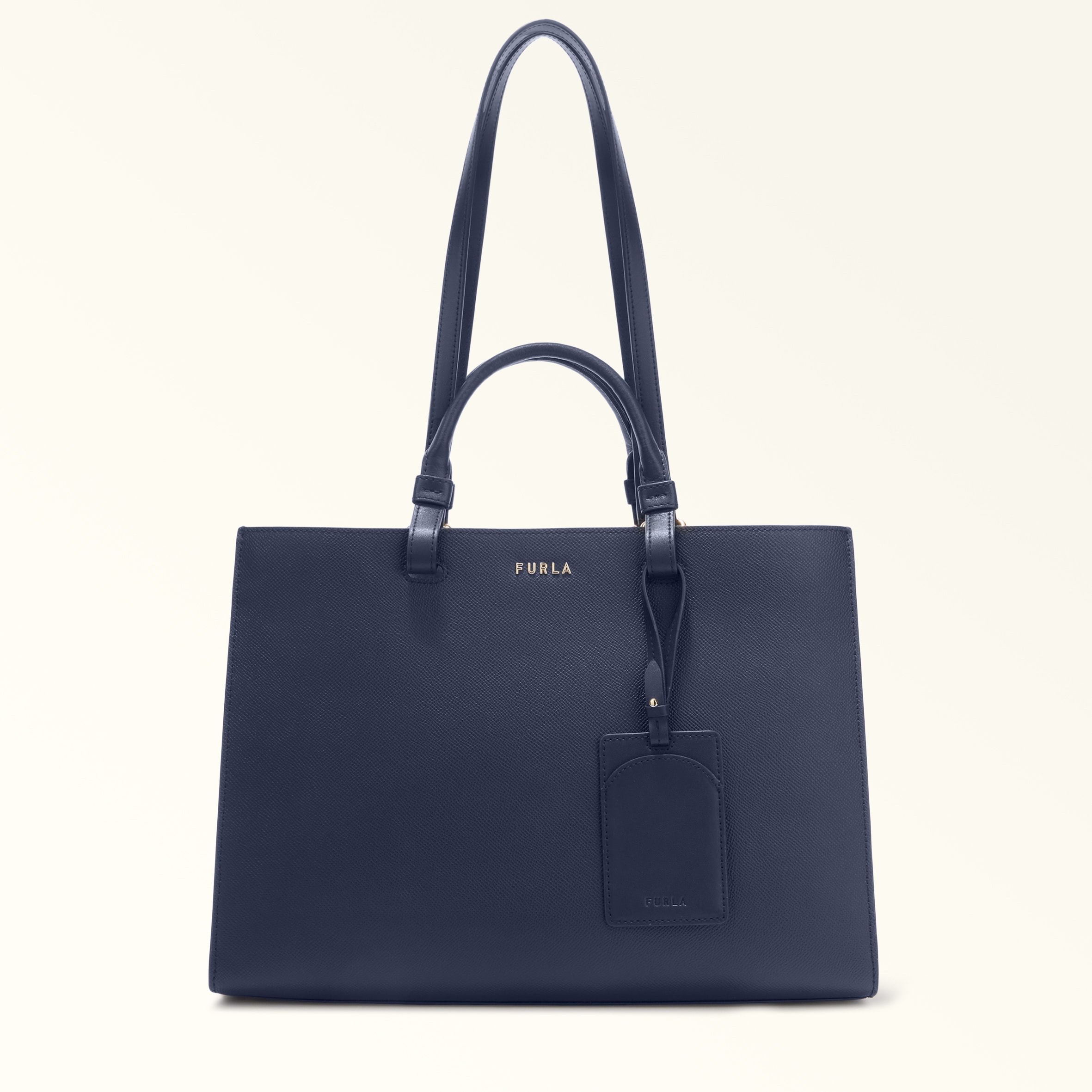 Furla Blue Deva Tote L Mediterraneo Andromeda Calf Leather Woman