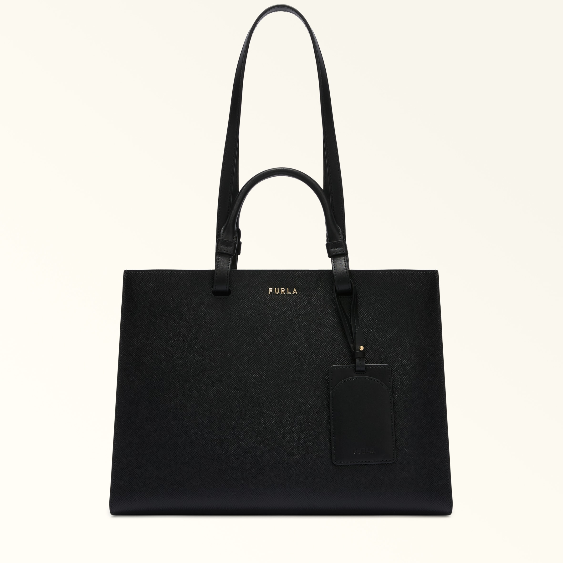 Furla Black Deva Tote L Nero Andromeda Calf Leather Woman