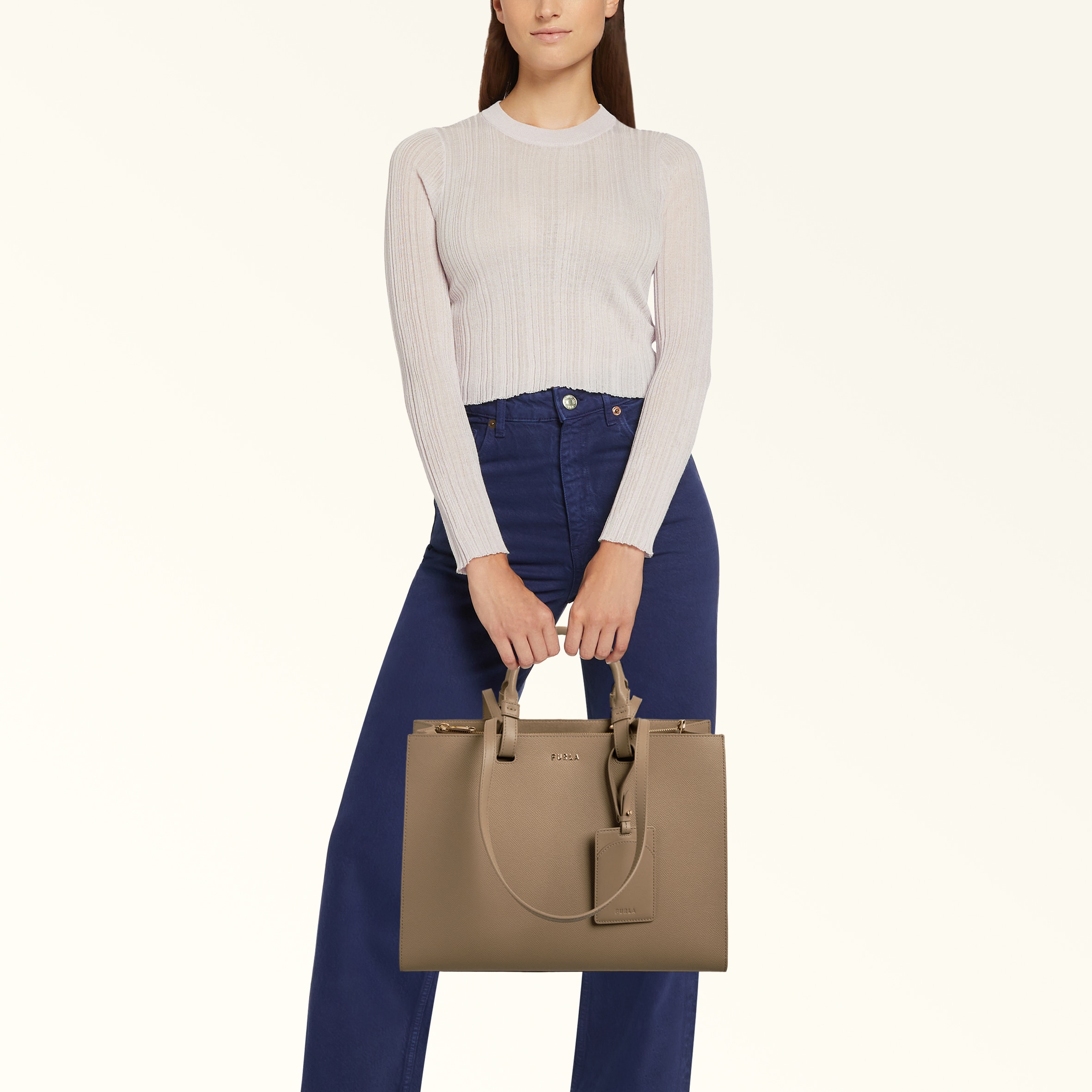 Borsa Shopping L Taupe Furla Deva