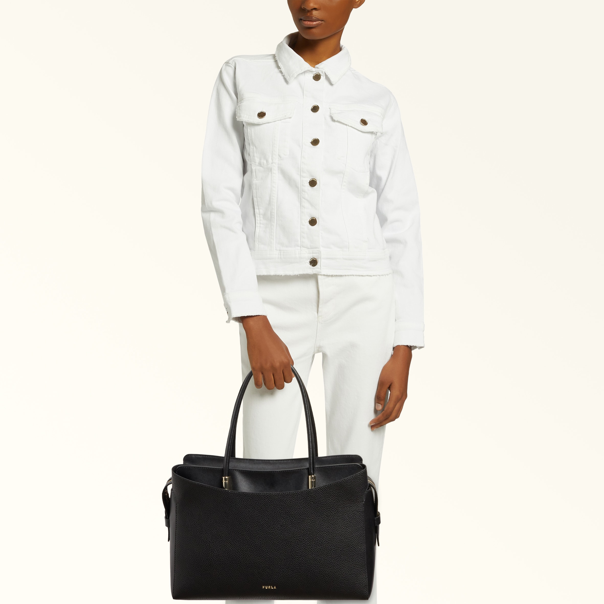 Borsa Shopping L Nero Furla Eris
