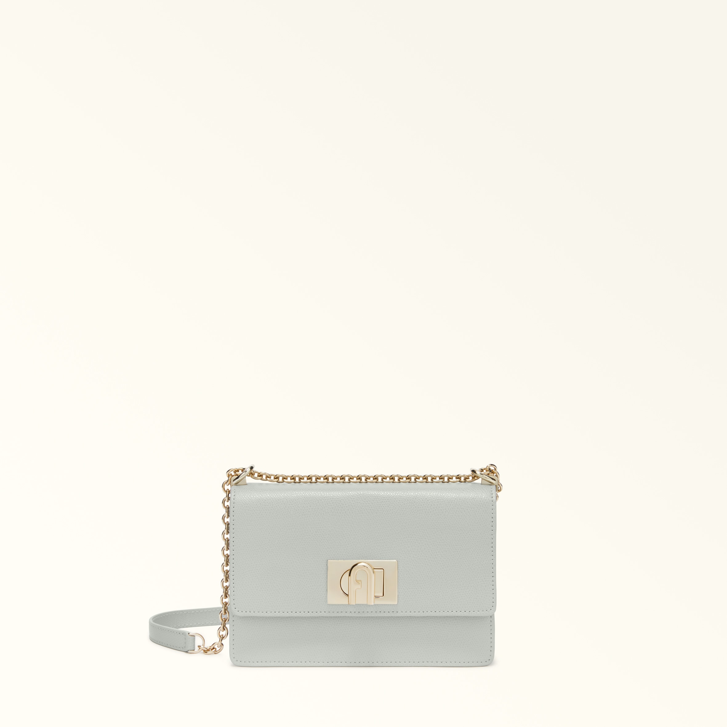 Furla Grey 1927 Crossbody Mini Color Cristallo D Textured Leather Woman