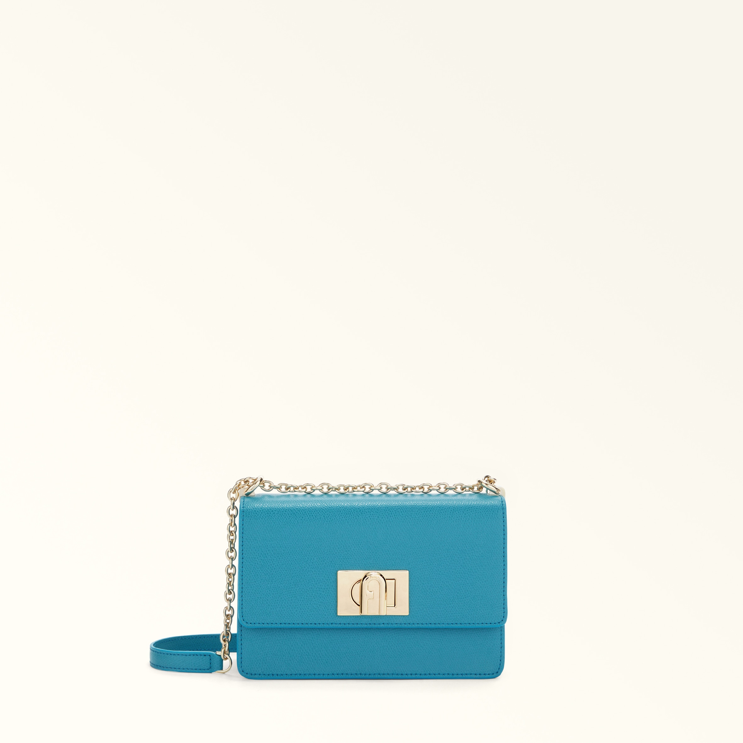 Furla 1927 Borsa A Tracolla Turchese A Blu Pelle Stampata Donna In Blue