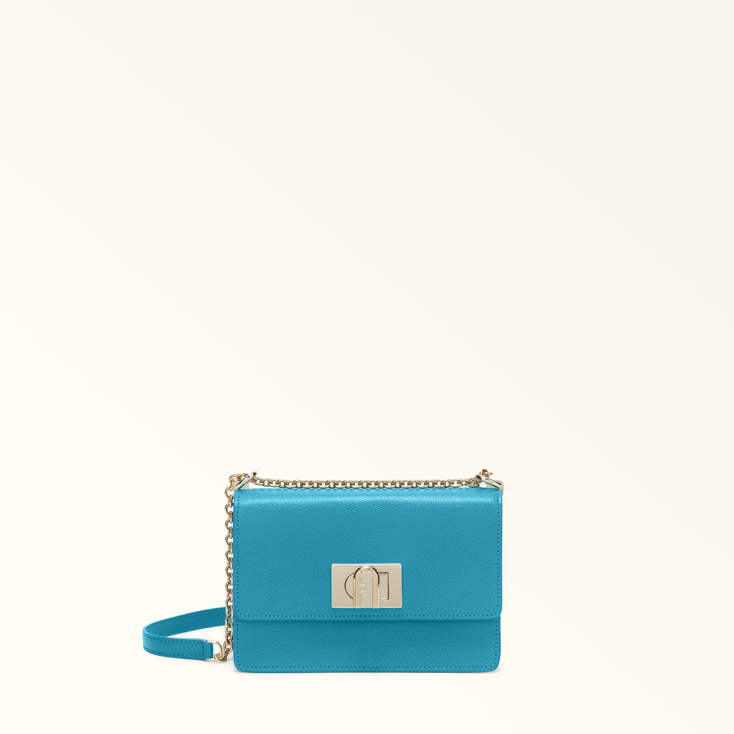 Furla 1927 Borsa A Tracolla Mini Turchese A Blu Pelle Stampata Donna In Blue