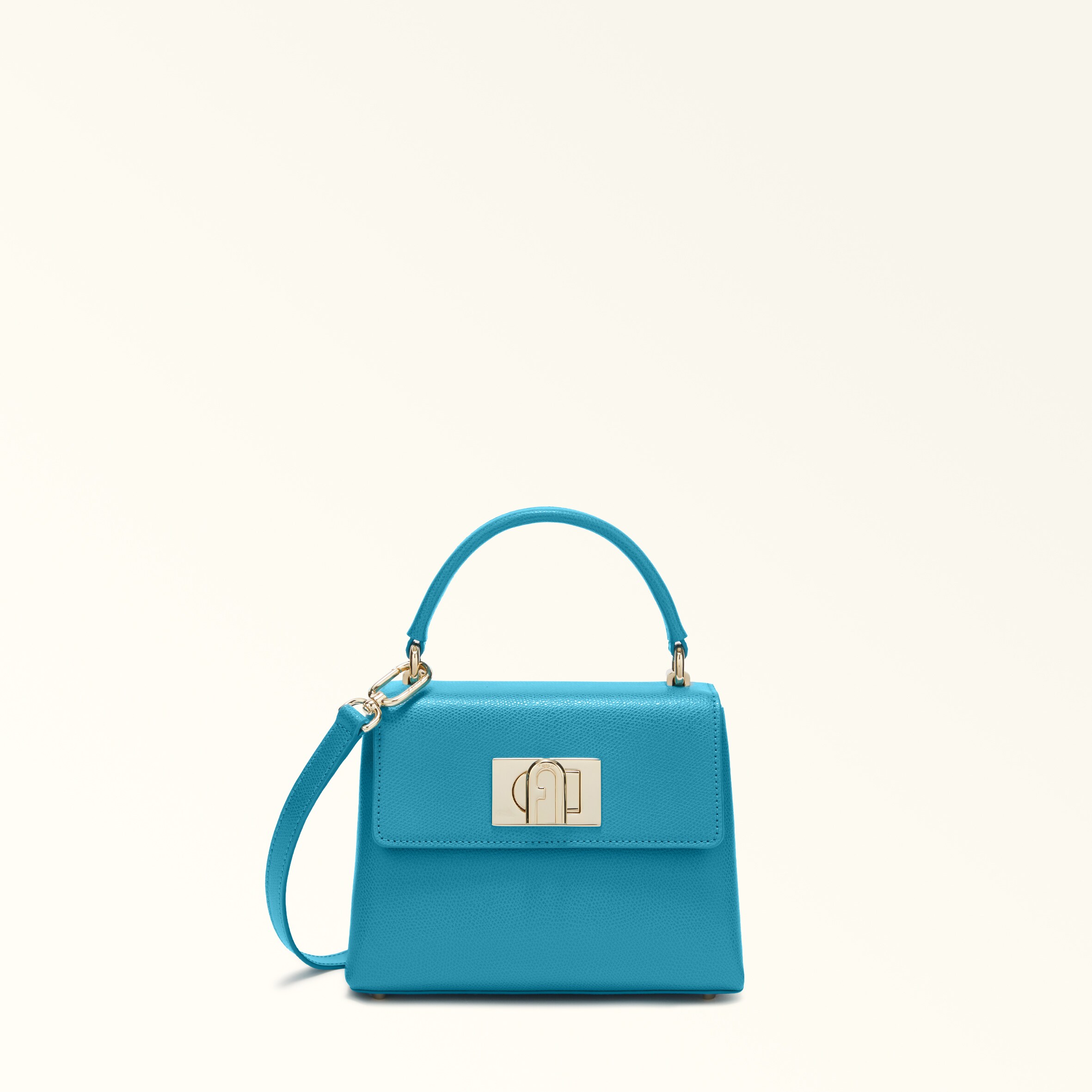 Furla 1927 Borsa A Mano Mini Turchese A Blu Pelle Stampata Donna In Blue