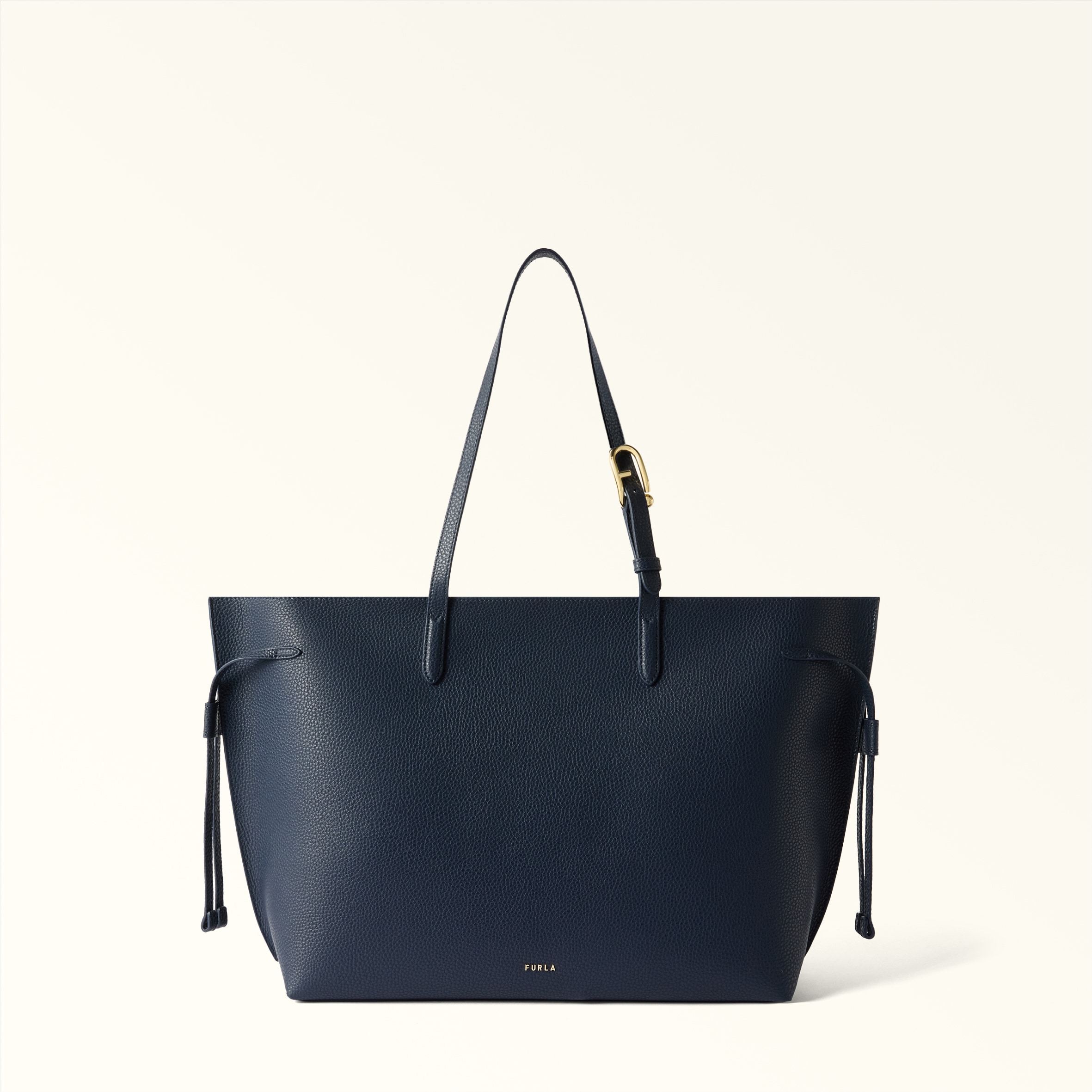 Furla Donna Blu Ava Borsa Shopping L Ink E Pelle Di Vitello Pebble Double