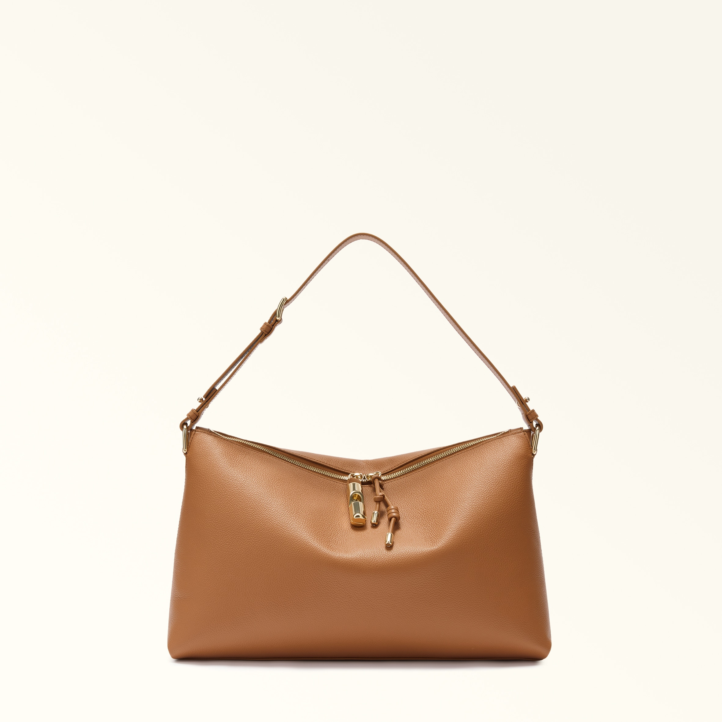 Furla Debby Borsa A Spalla L Brandy Marrone Pelle Di Vitello Notte + Pelle Di Vitello Sidney Donna In Brown