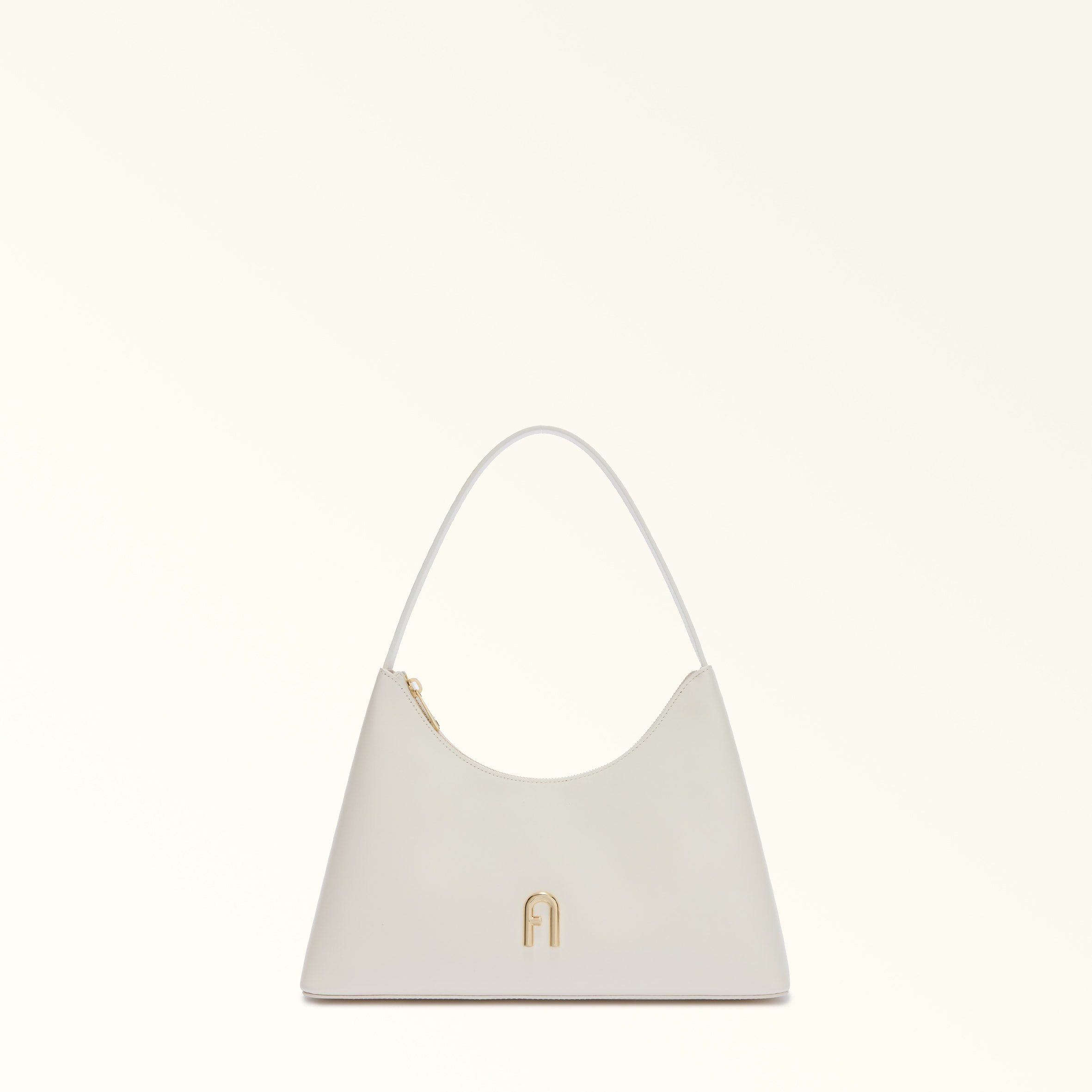 Furla Diamante Borsa A Spalla S Panna Bianco Pelle Di Vitello Morbida Donna In White