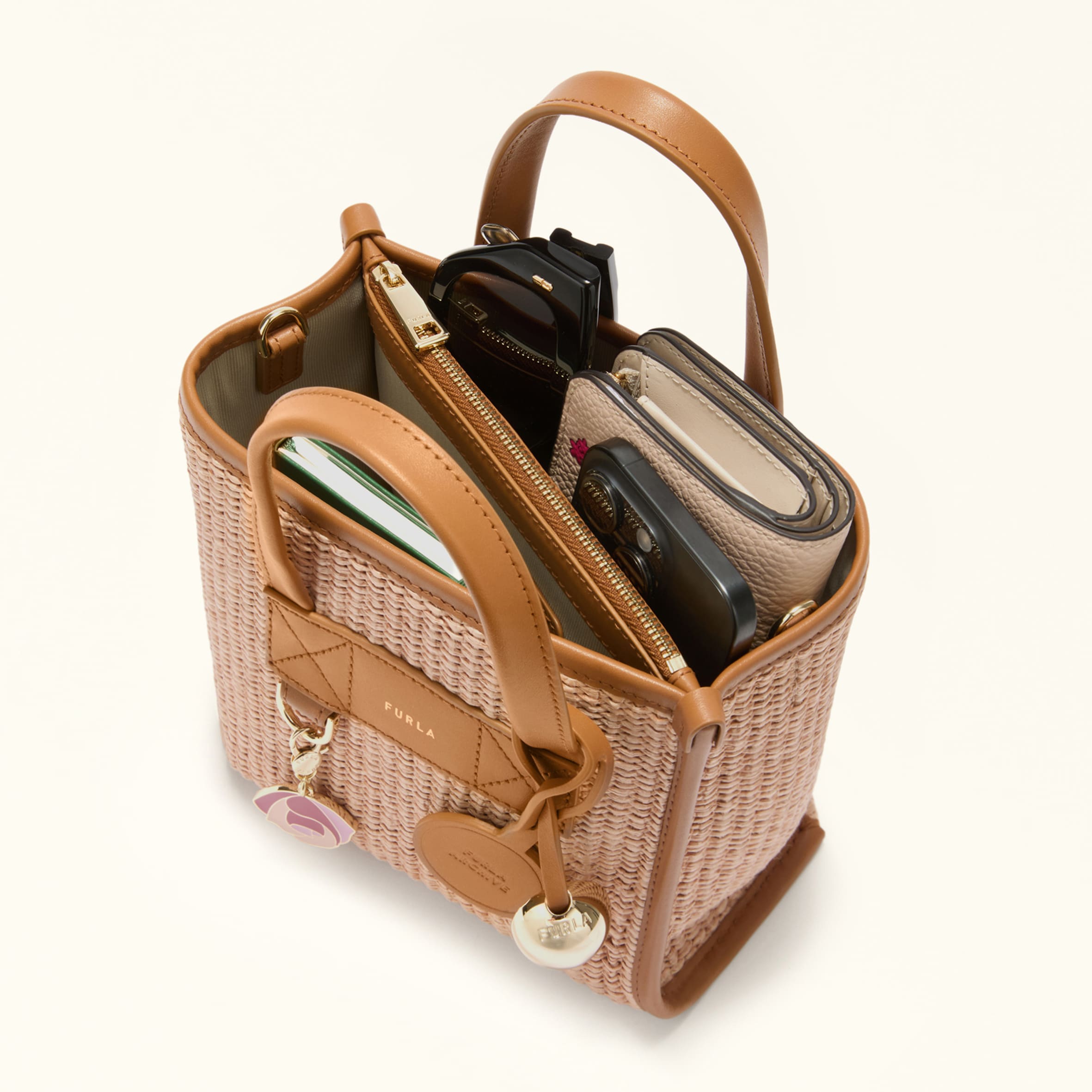 トートバッグ MINI TONI NATURALE+TABACCO Furla Divide It | Furla JP
