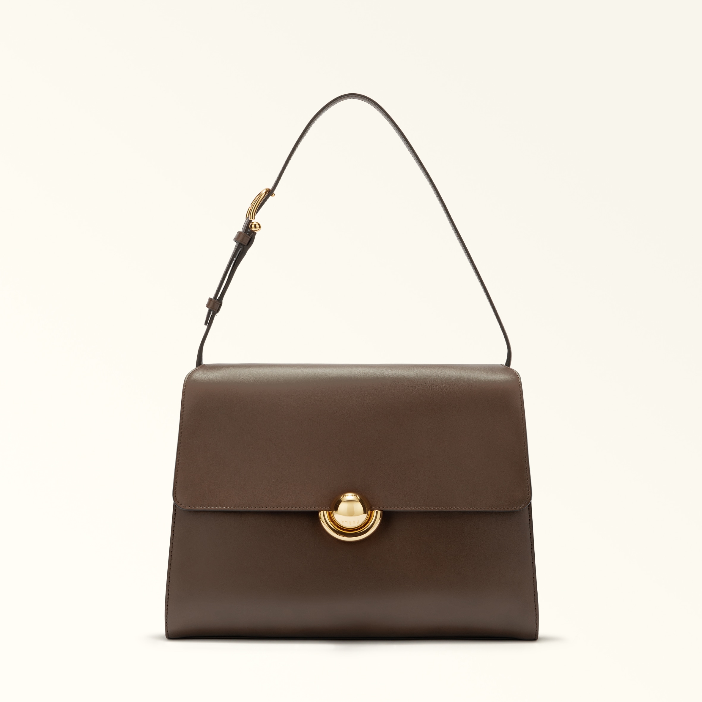 Furla Domus Borsa A Spalla M Espresso Pelle Di Vitello Varrenne + Camoscio Donna