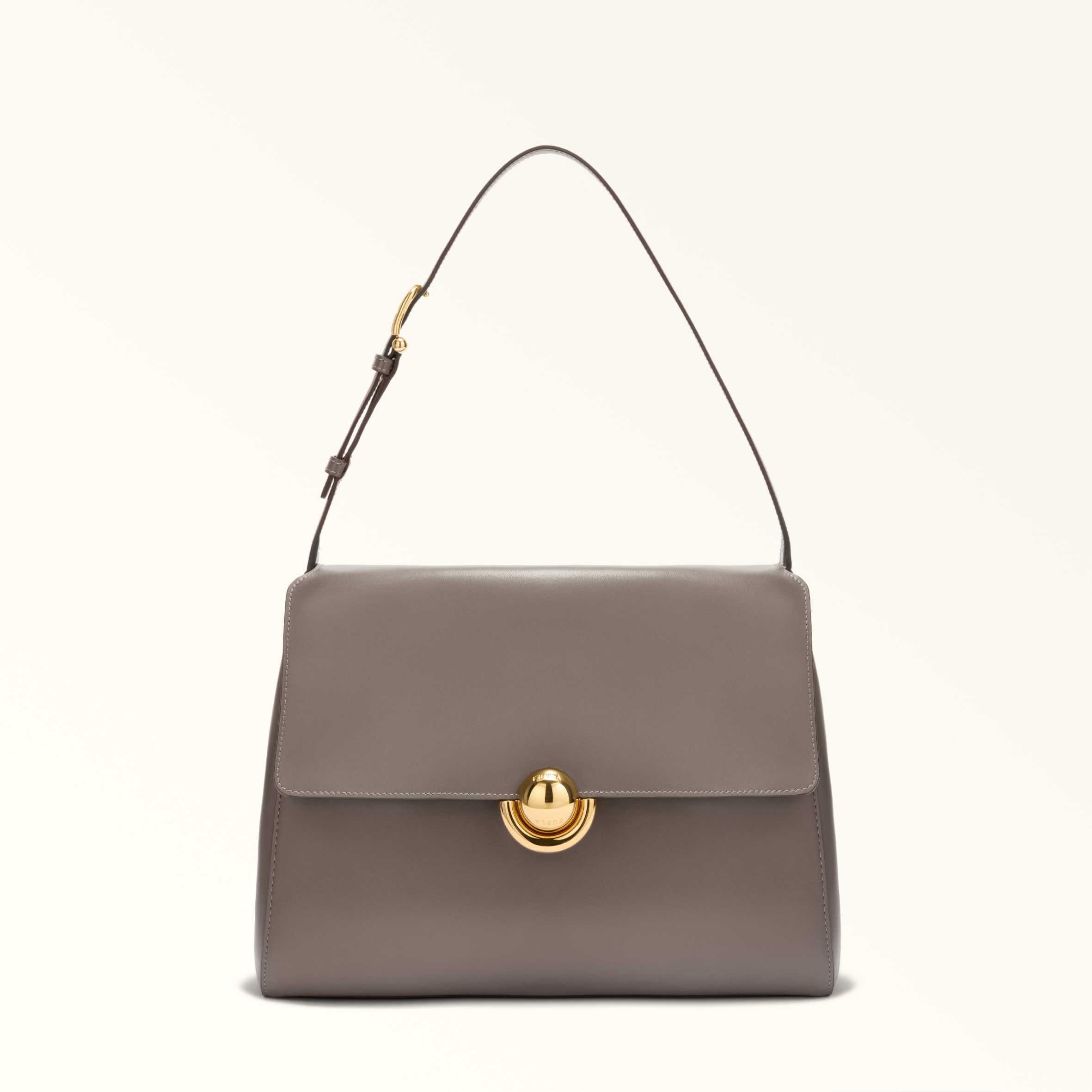 Furla Domus Borsa A Spalla M Urban Gray Pelle Di Vitello Varrenne + Camoscio Donna