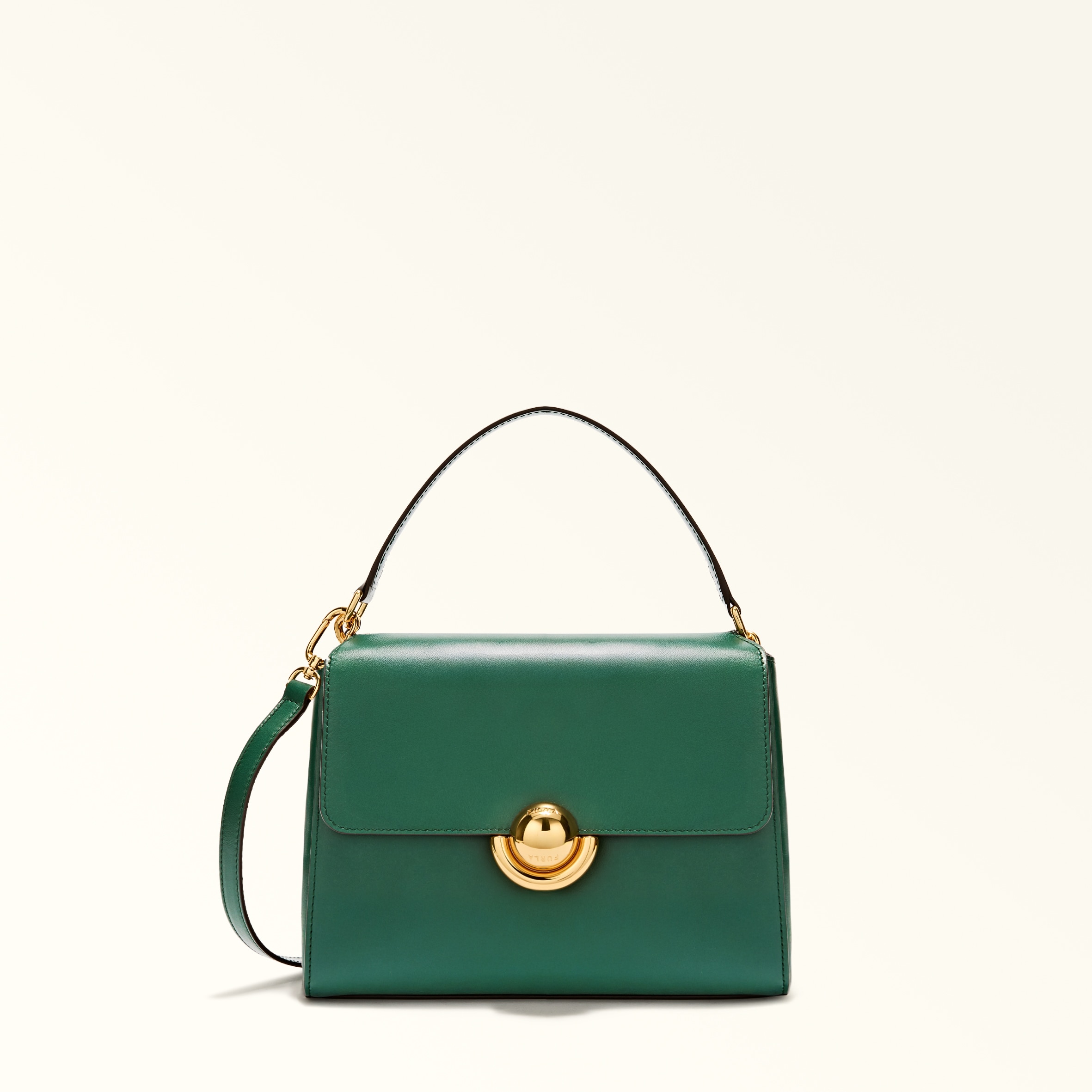 Furla Domus Borsa A Mano S Botanical Green Pelle Di Vitello Varrenne Donna