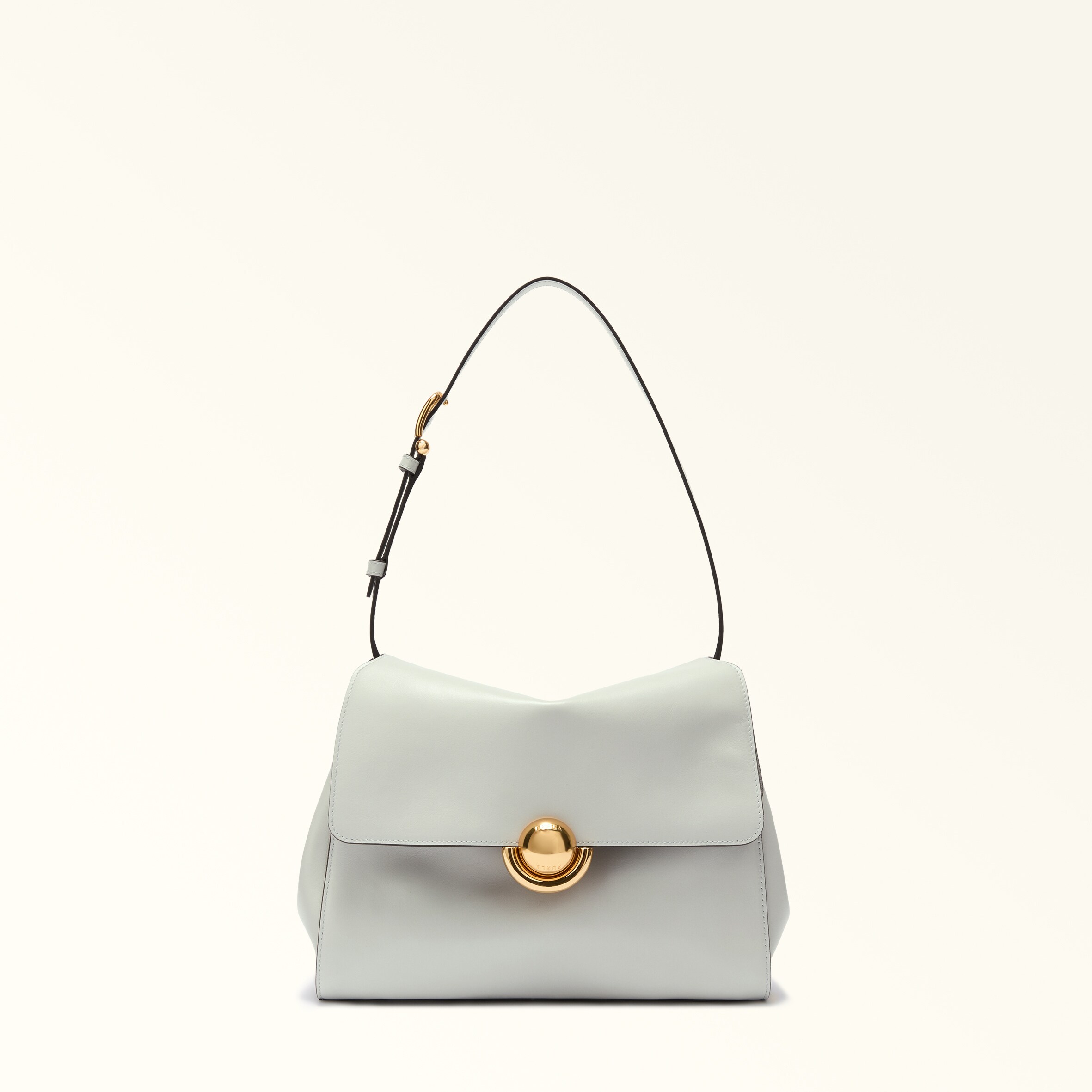 Furla Domus Borsa A Spalla S Color Crystal Argento Pelle Di Vitello Varrenne + Camoscio Donna In Silver