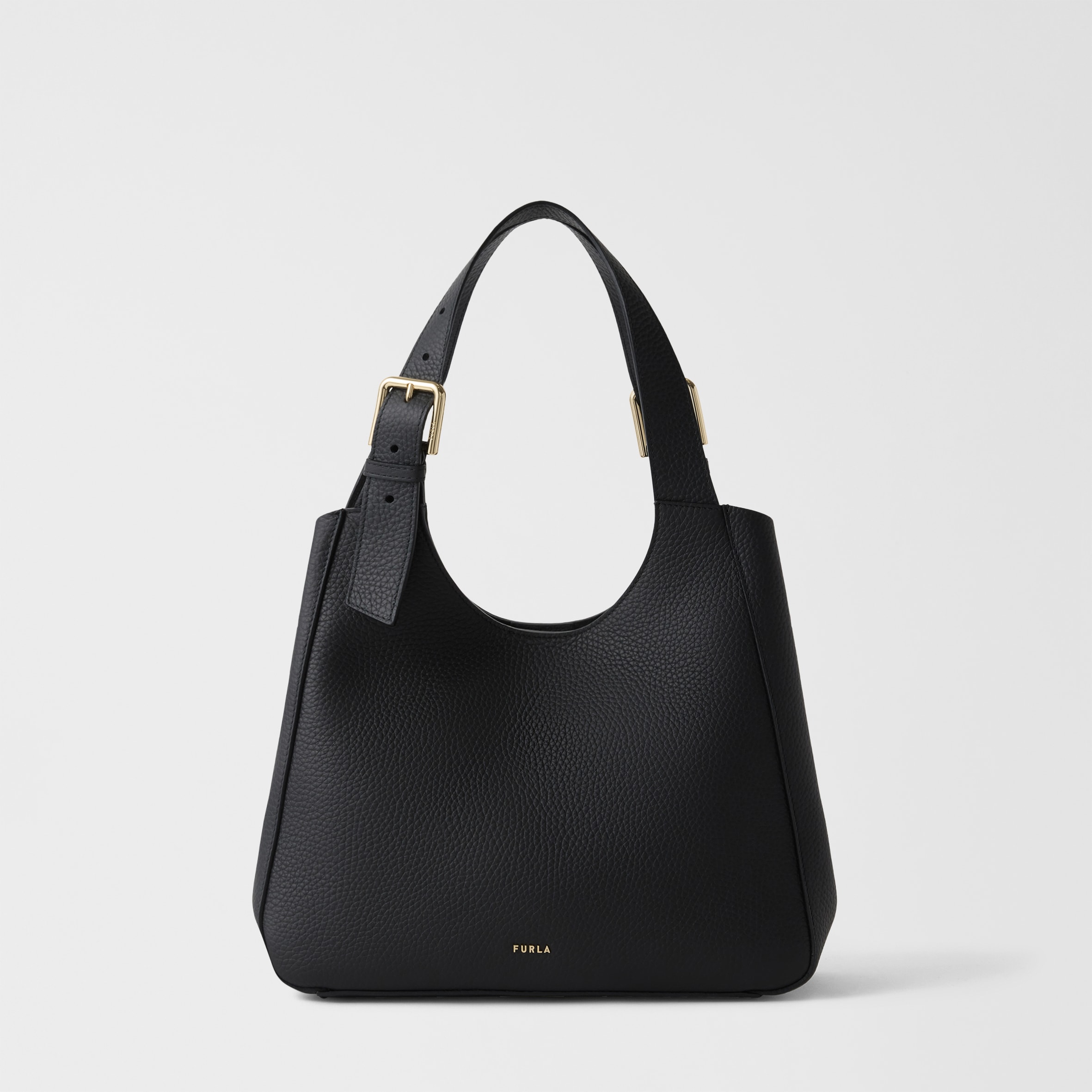 Furla Donna Nero/Granata Dora Borsa Shopping M Pelle Doppia Nisos