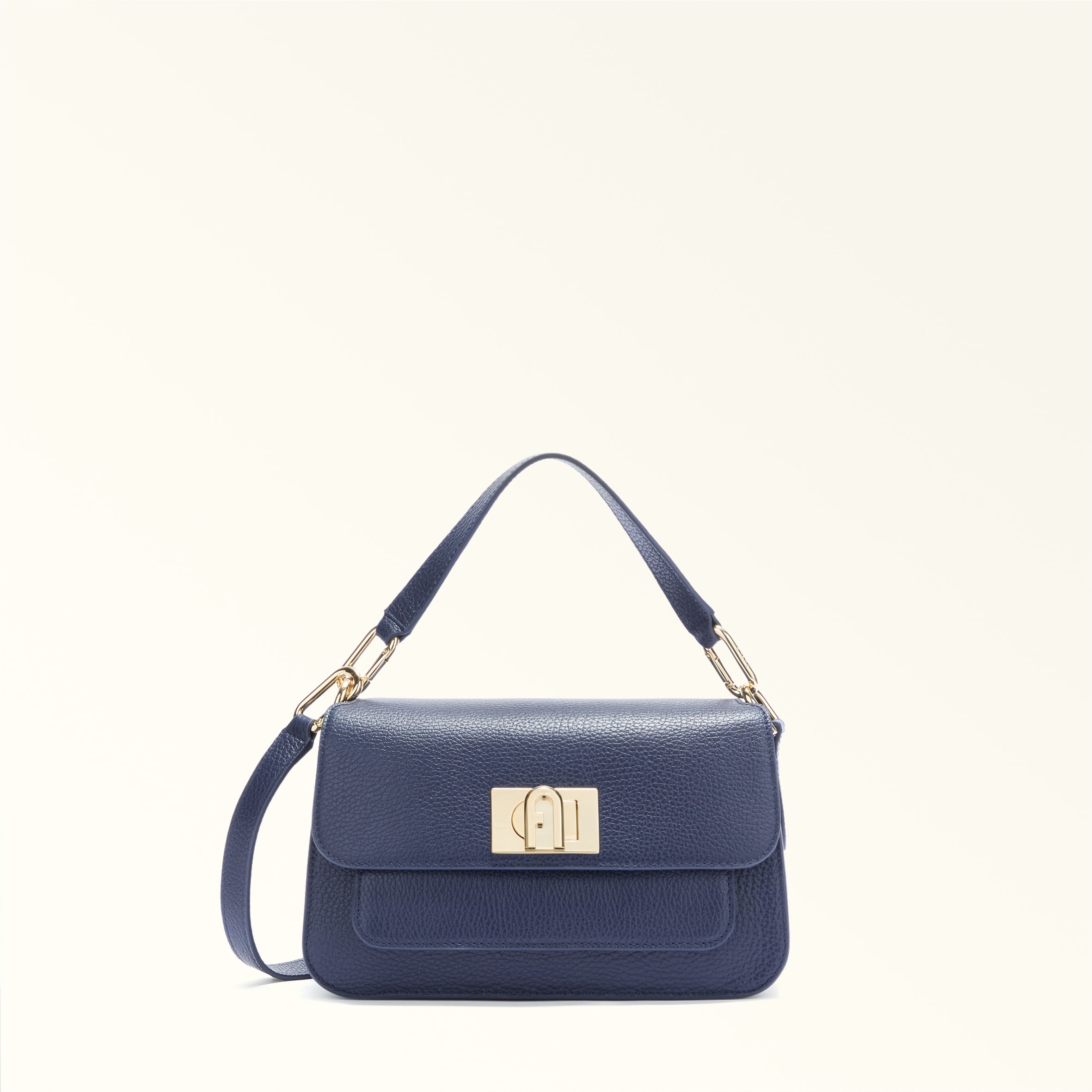 Furla Ella Top Handle S Blu Reale Grained Calf Leather Woman