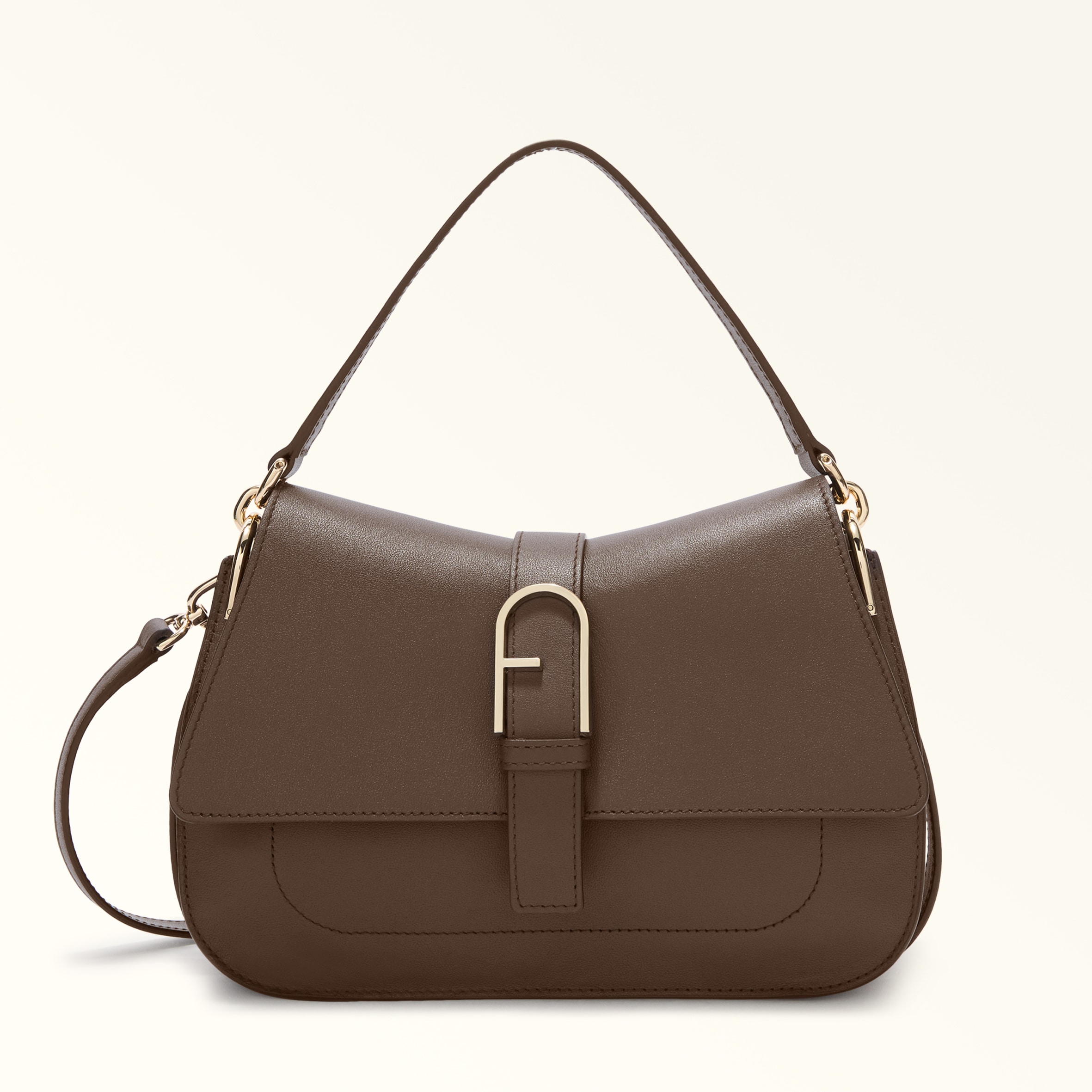 Furla Flow Borsa A Mano M Espresso Pelle Di Vitello Claris Lux Donna
