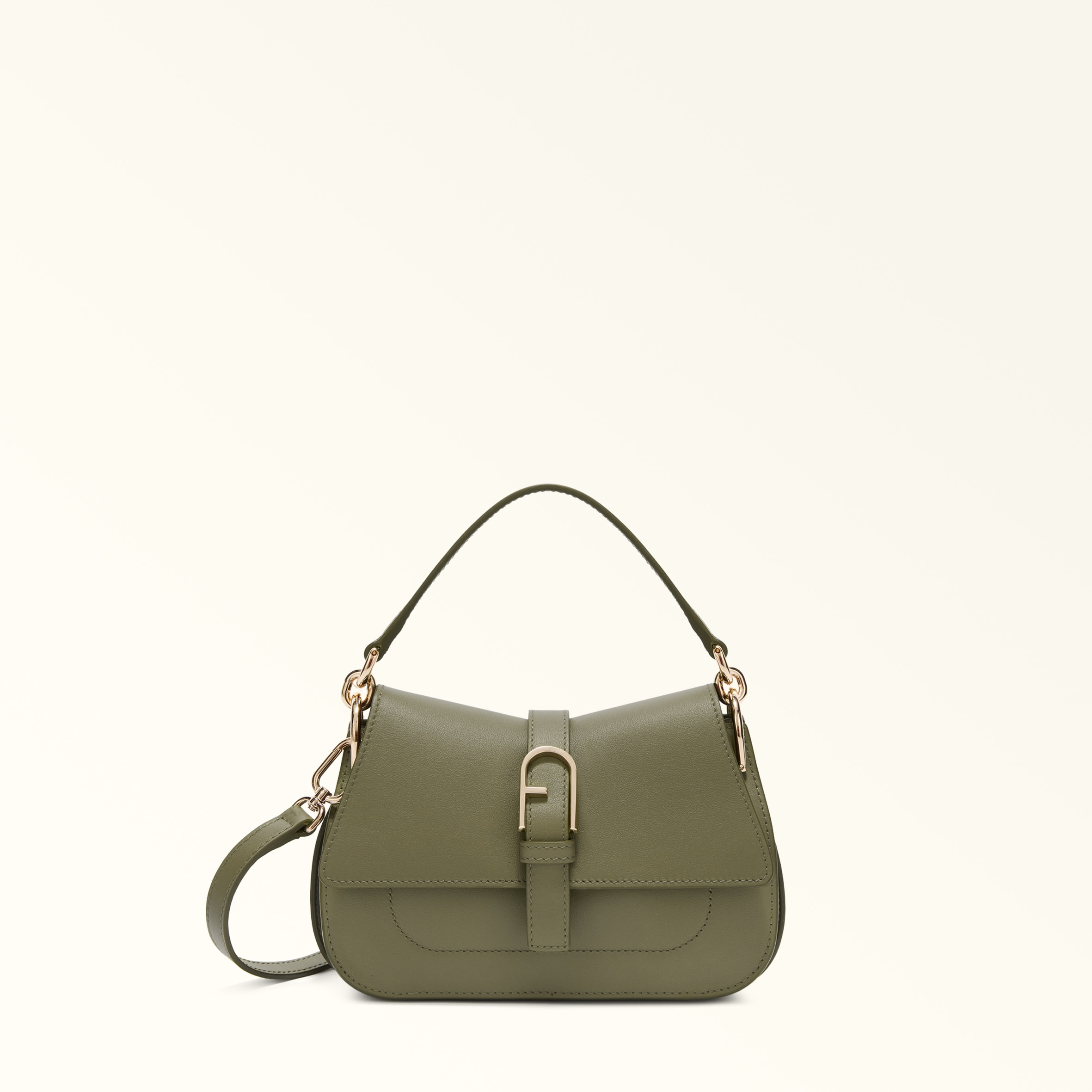 Furla Flow Borsa A Mano Mini Avocado Verde Pelle Di Vitello Claris Lux Donna In Green