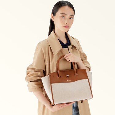 トートバッグ M NATURALE+COGNAC h Furla Genesi | Furla JP