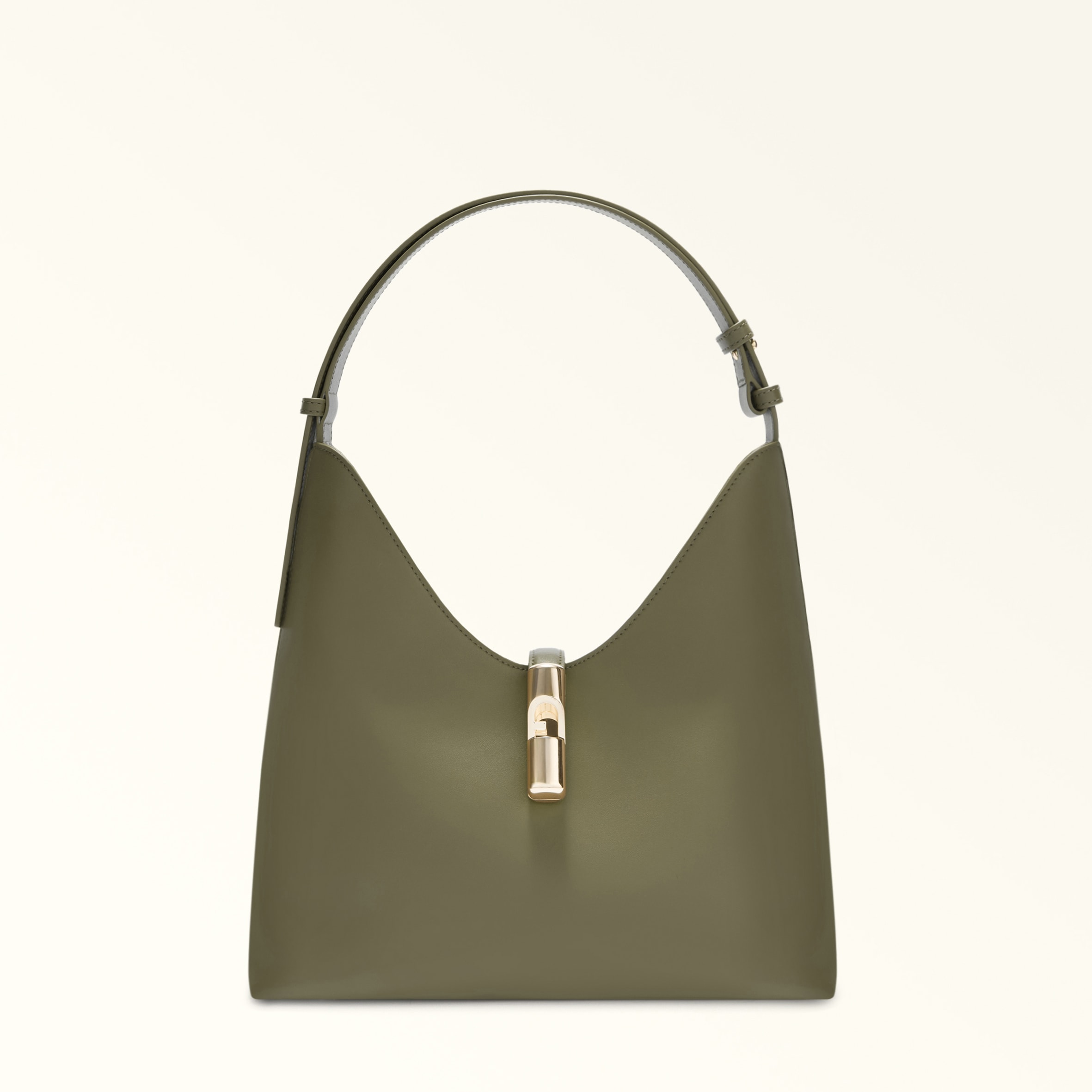 Furla Goccia Borsa A Spalla M Avocado Verde Pelle Di Vitello Sidney Donna In Green