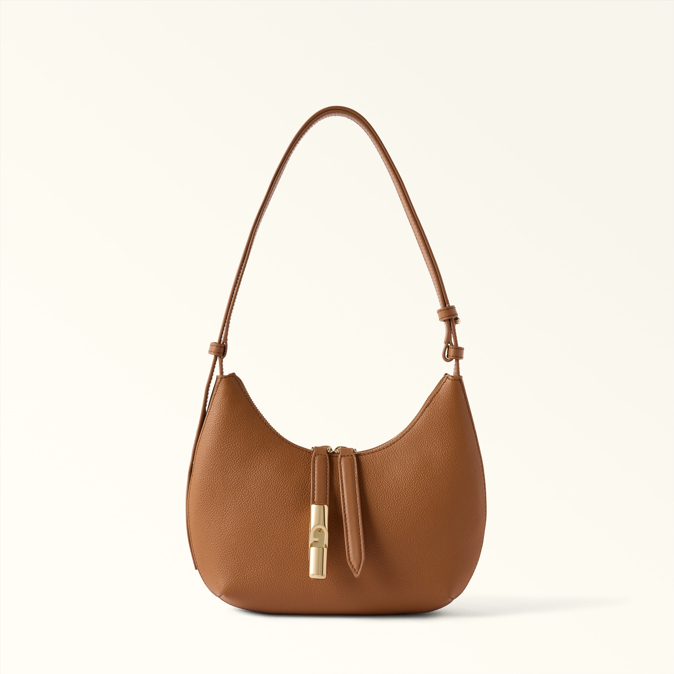Furla Donna Marrone Goccia Borsa A Spalla Brandy Pelle Di Vitello Notte + Pelle Di Vitello Sidney