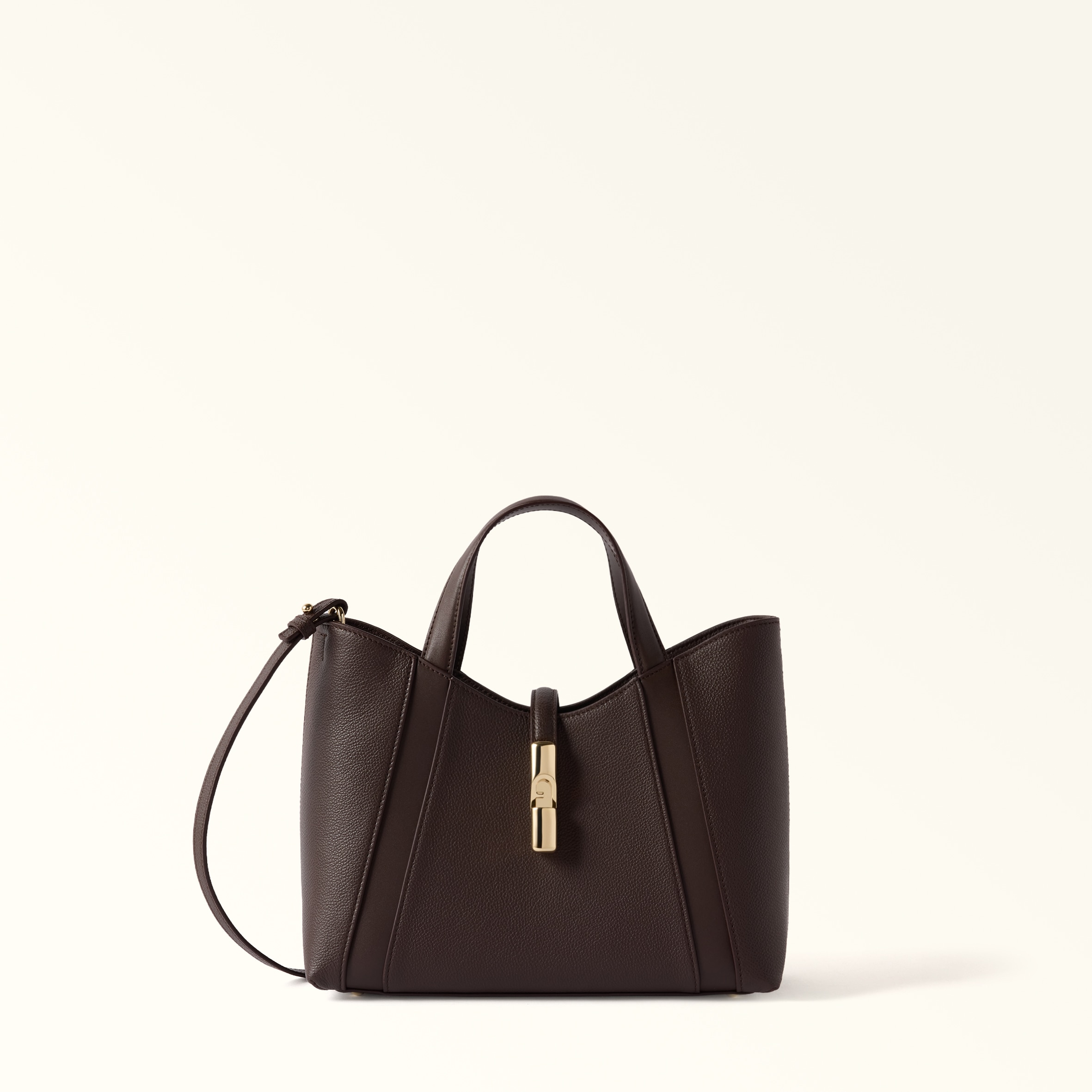 Furla Brown Goccia Tote S Cioccolato Night Calf Leather + Sidney Calf Leather Woman