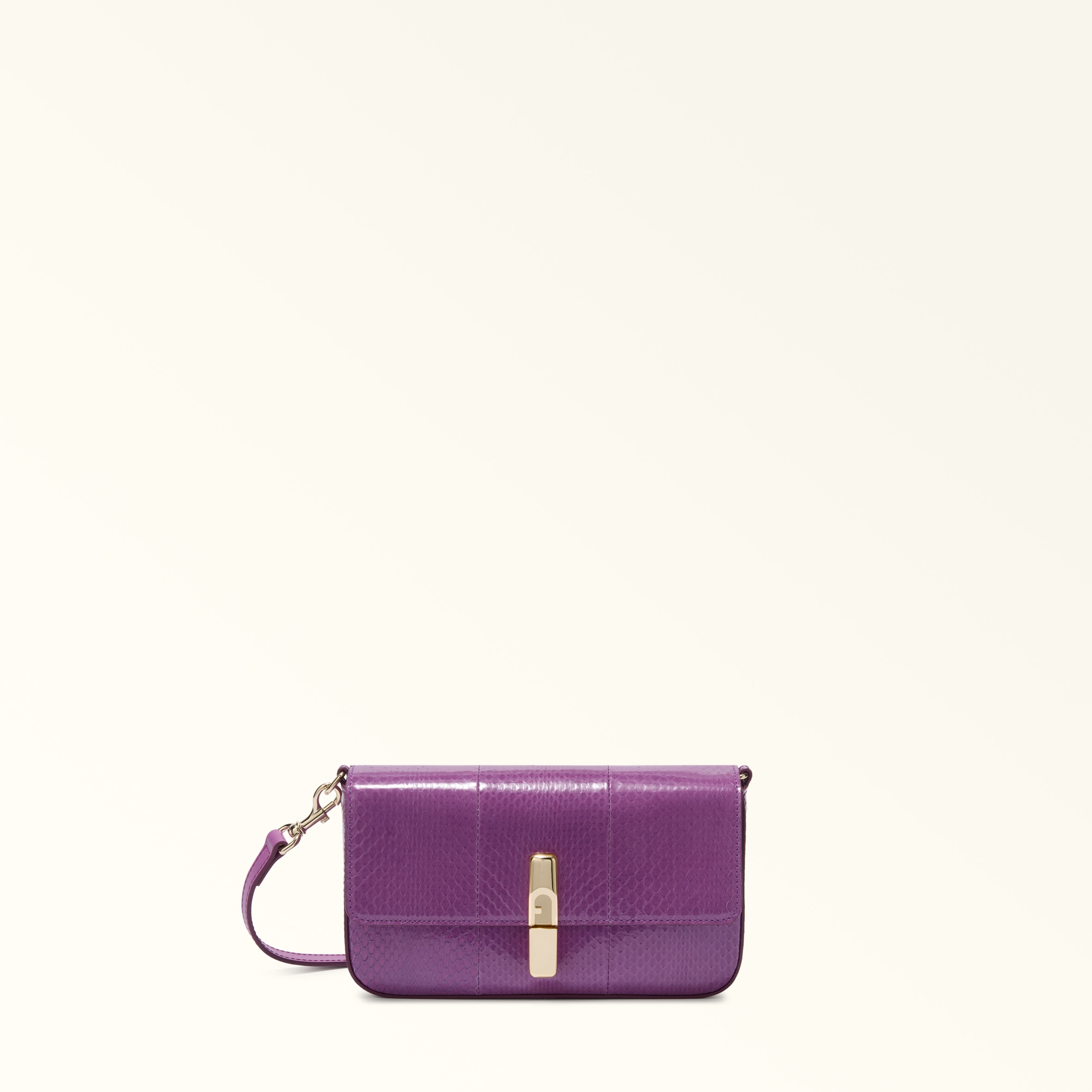 Furla Iride Crossbody Mini Toni Violet Watersnake Exotic Leather Woman
