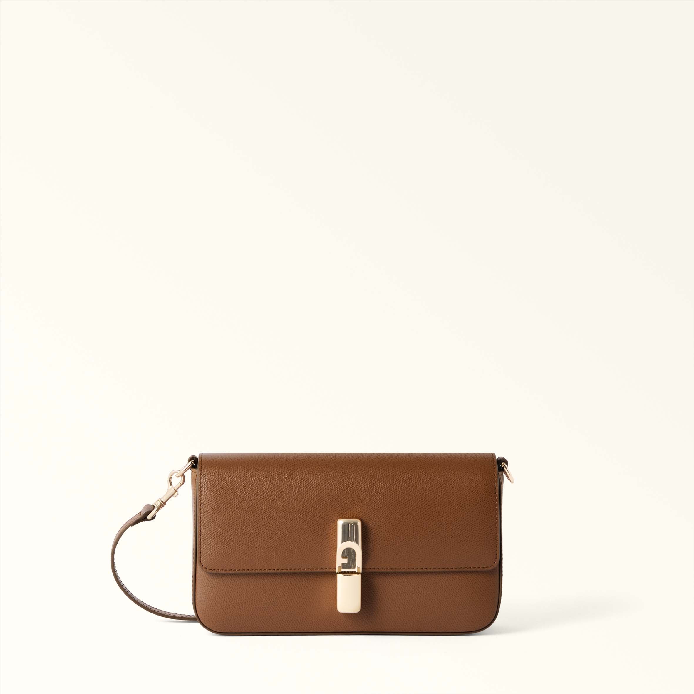 Furla Brown Iride Crossbody S Cognac H Textured Leather Woman