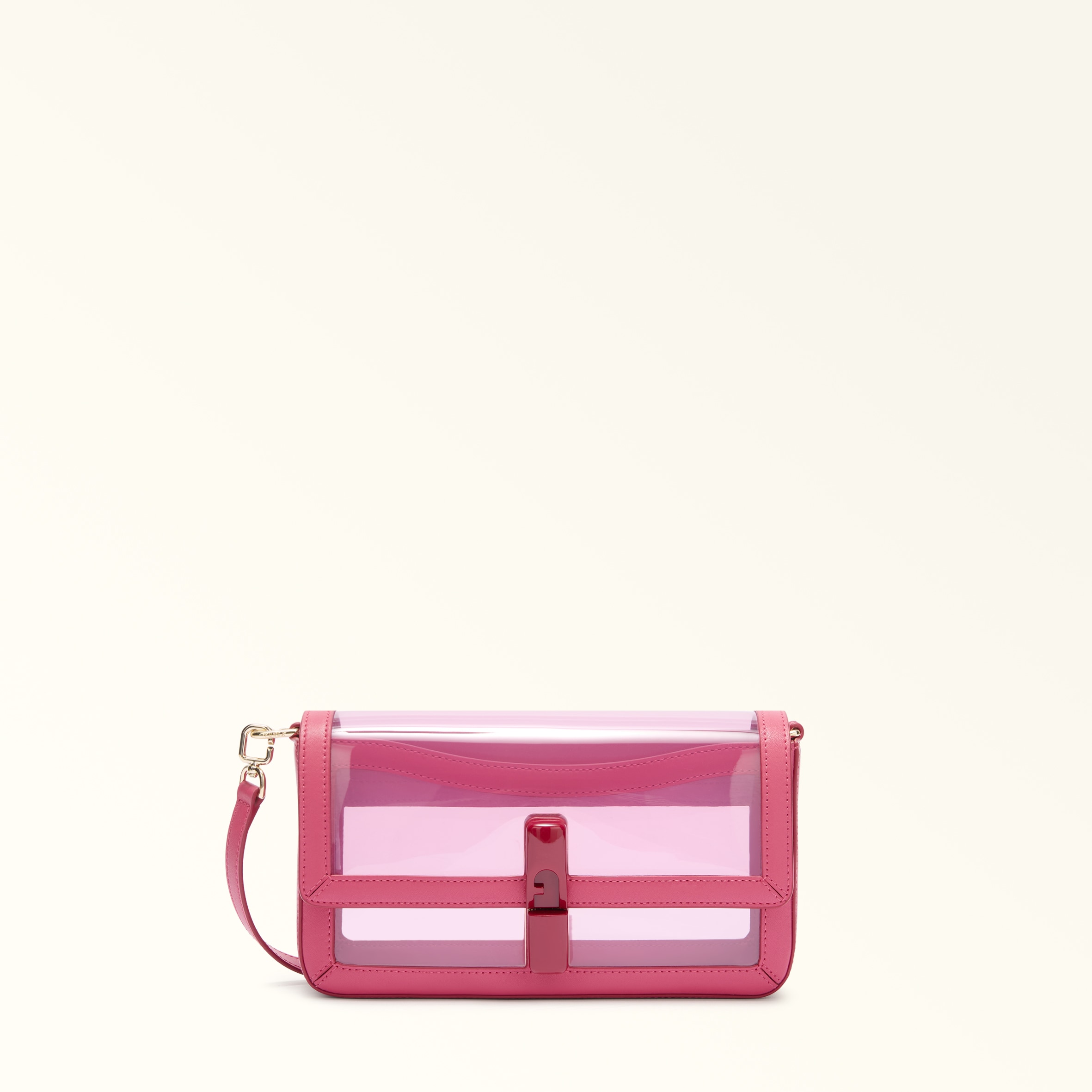 Furla Pink Iride Crossbody S Toni Velvet Multicolour Tpu Fabric + Sidney Calf Leather Woman