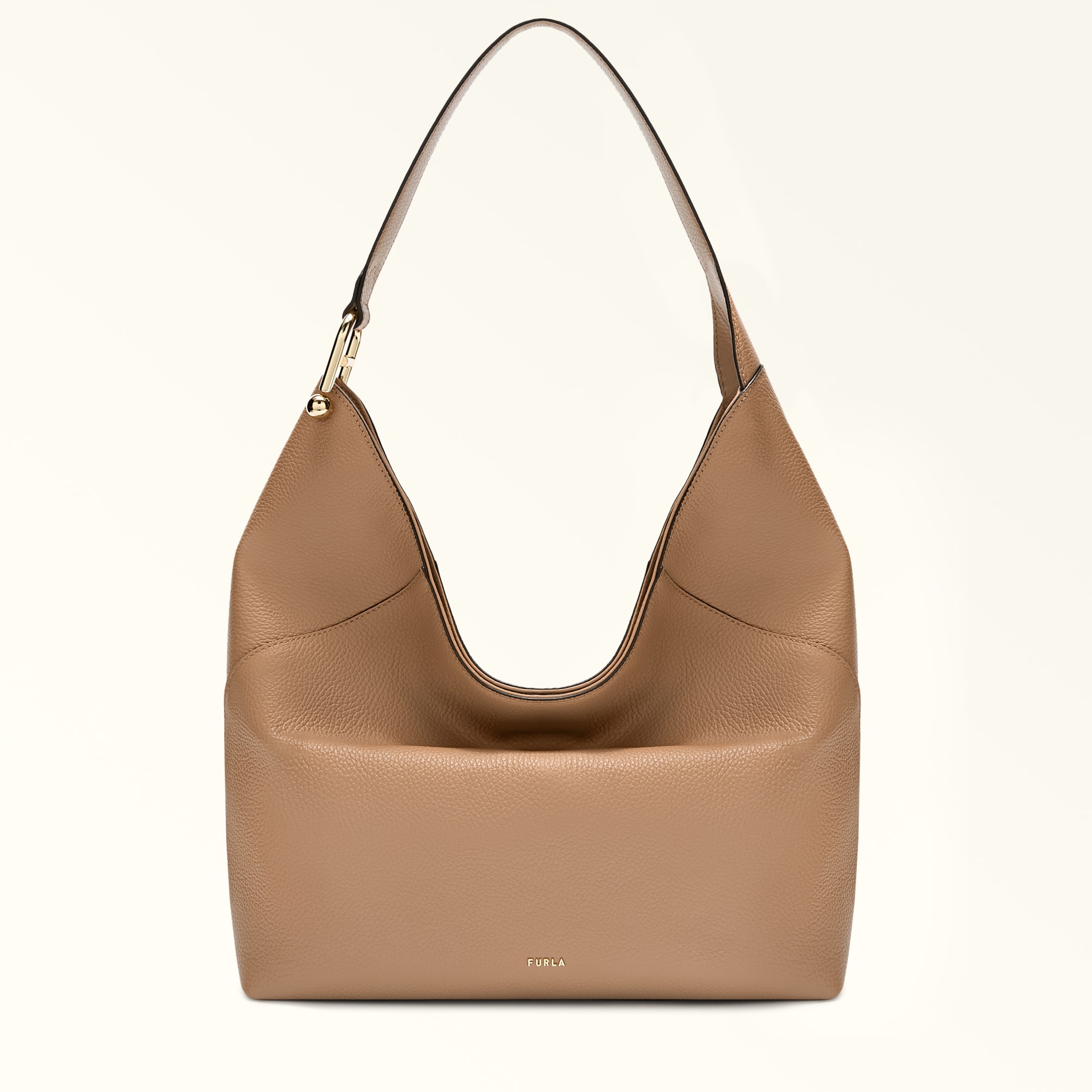 Furla Lara Borsa A Spalla L Deserto Beige Pelle Di Vitello Granata Donna In Sand