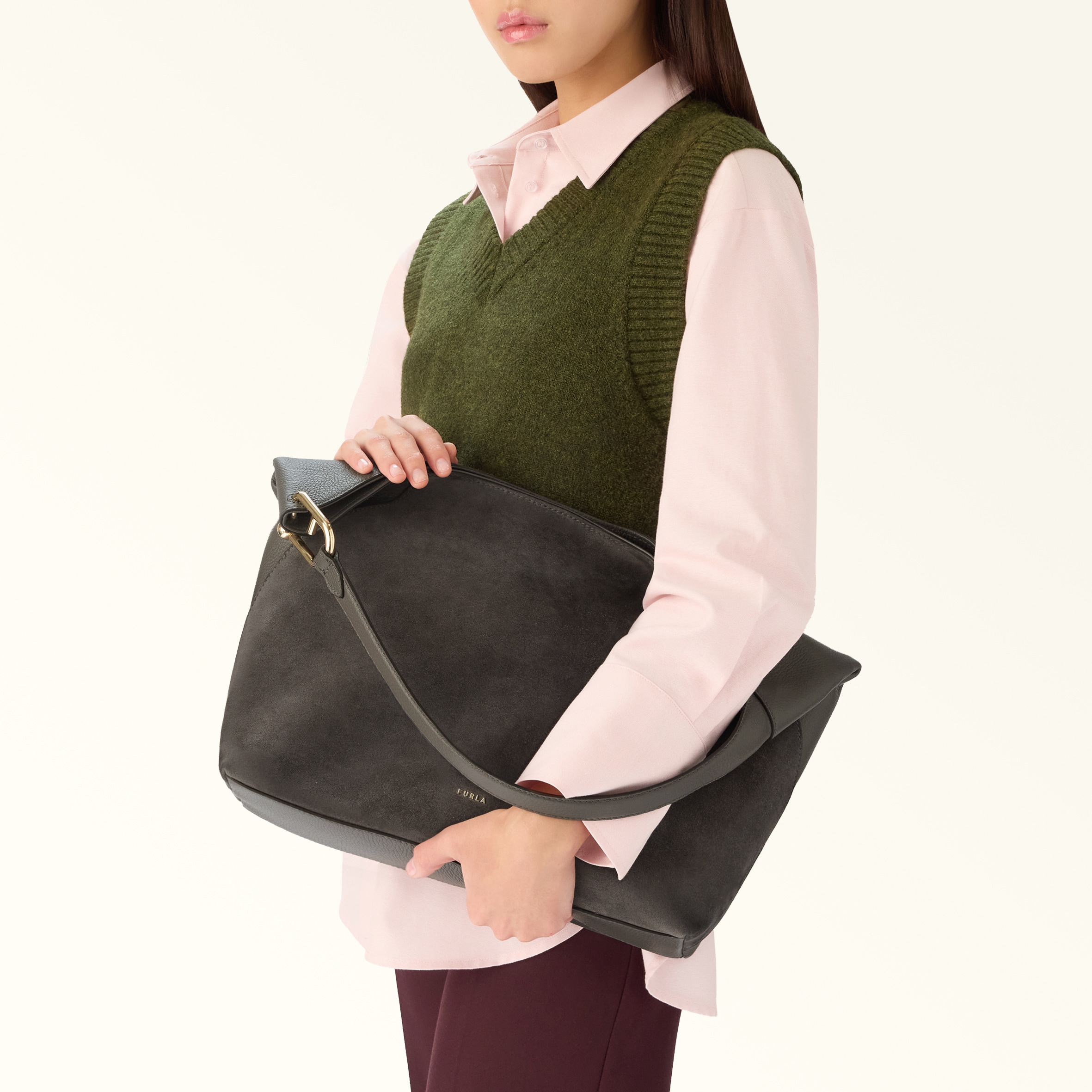 Shoulder Bag L TONI URBAN GRAY Furla Lara | Furla US