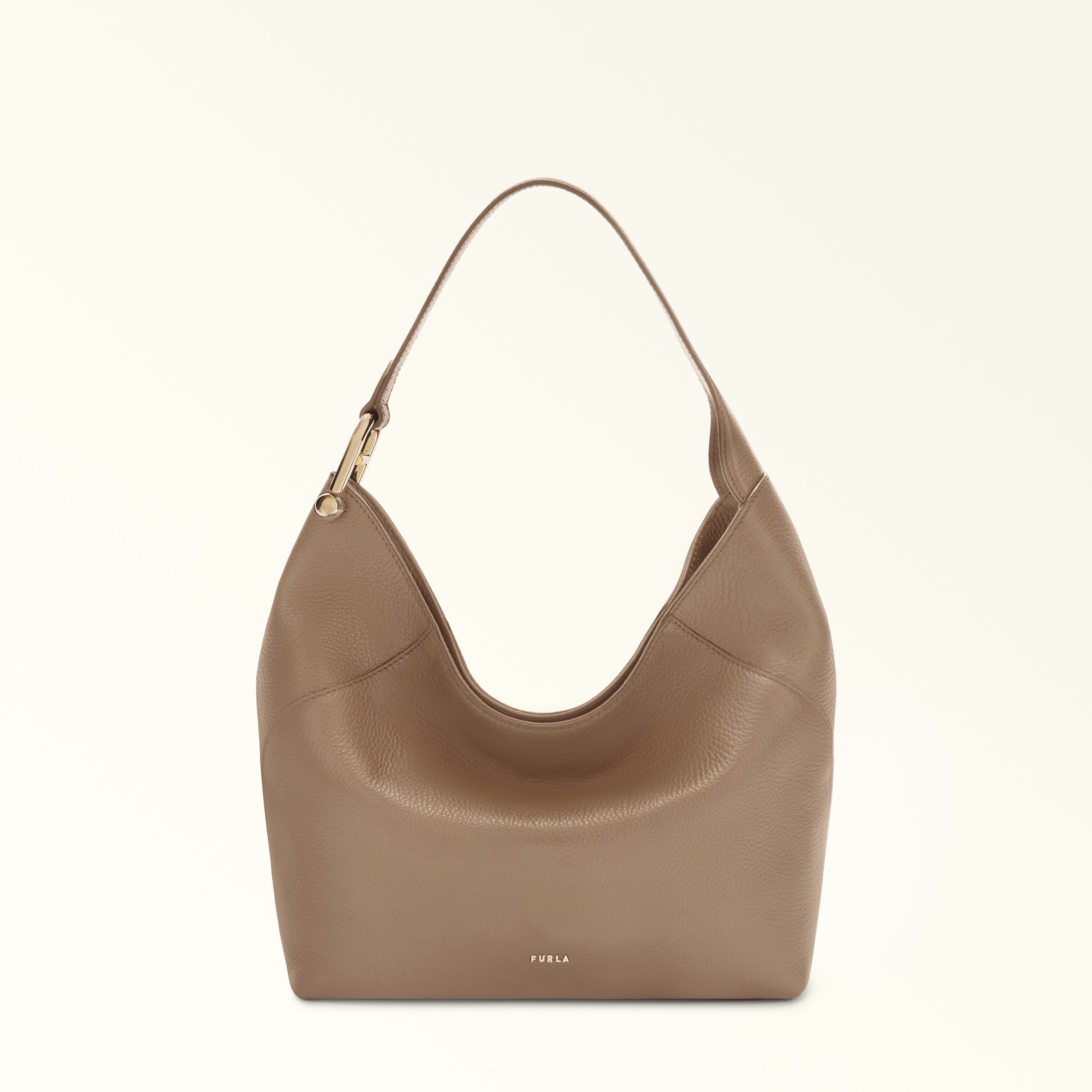 Furla Lara Borsa A Spalla M Taupe Marrone Pelle Di Vitello Granata Donna In Brown
