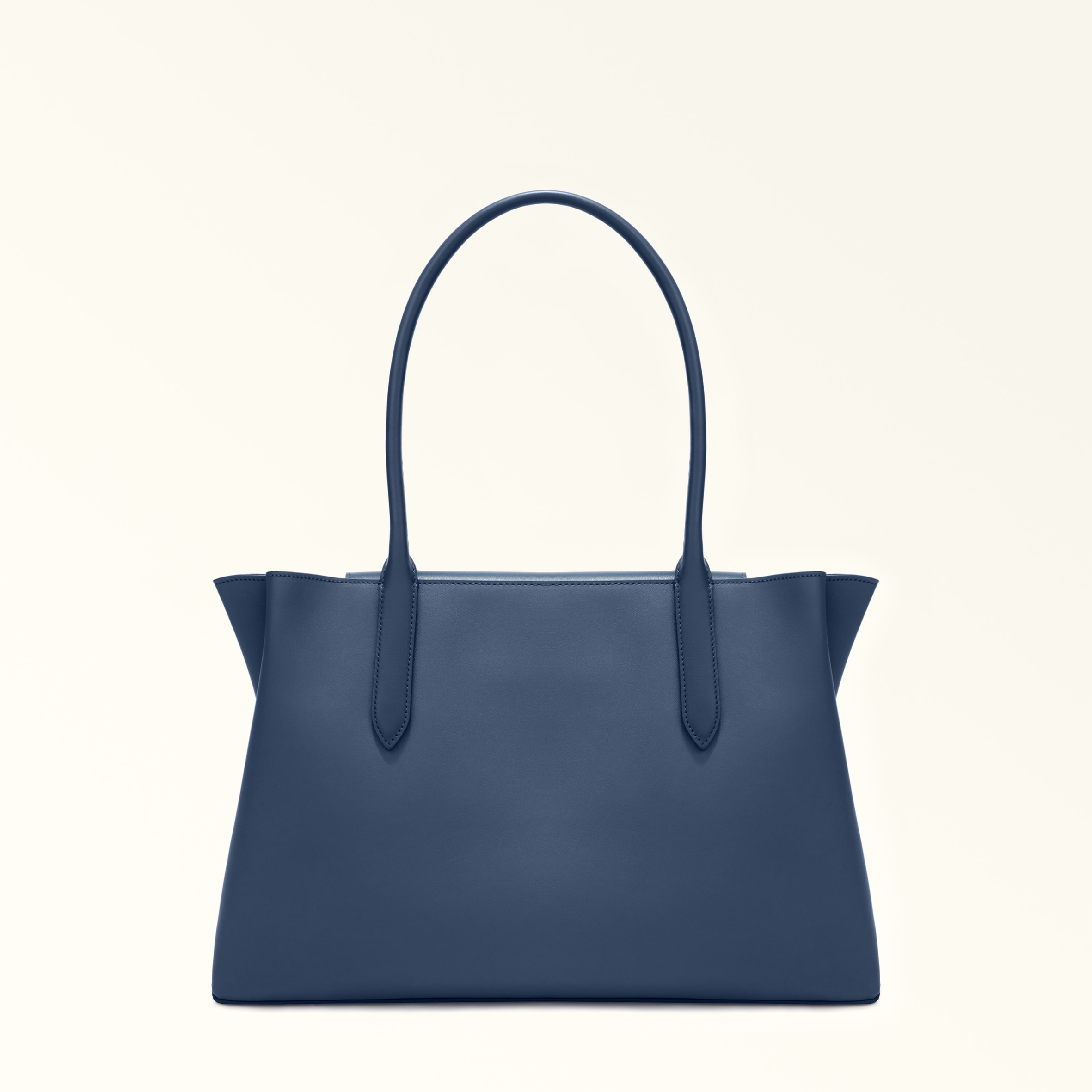 Furla Meridiana Borsa Shopping L Denim Blu Pelle Di Vitello Doppia Napoli Donna