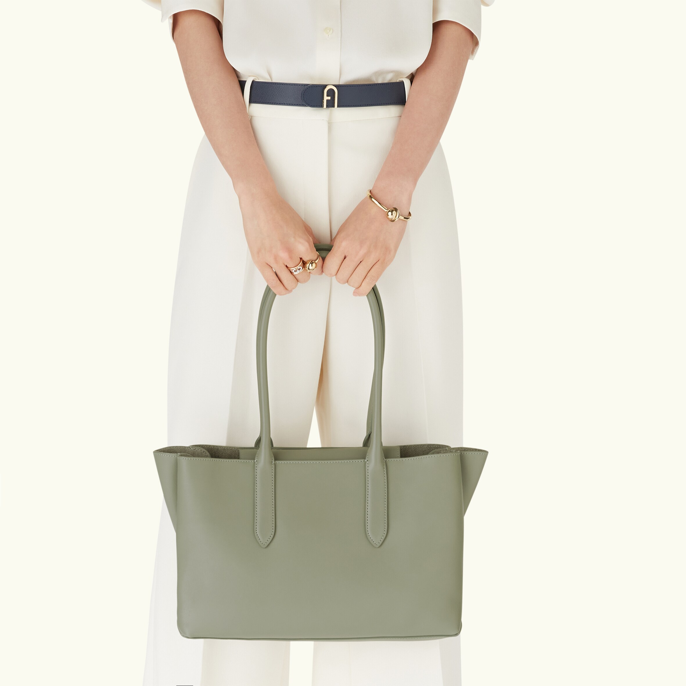 トートバッグ FURLA 'Furla Meridiana L' shopping bag Green Tote L AGAVE b+GRIGIO int. Furla Meridiana | Furla US