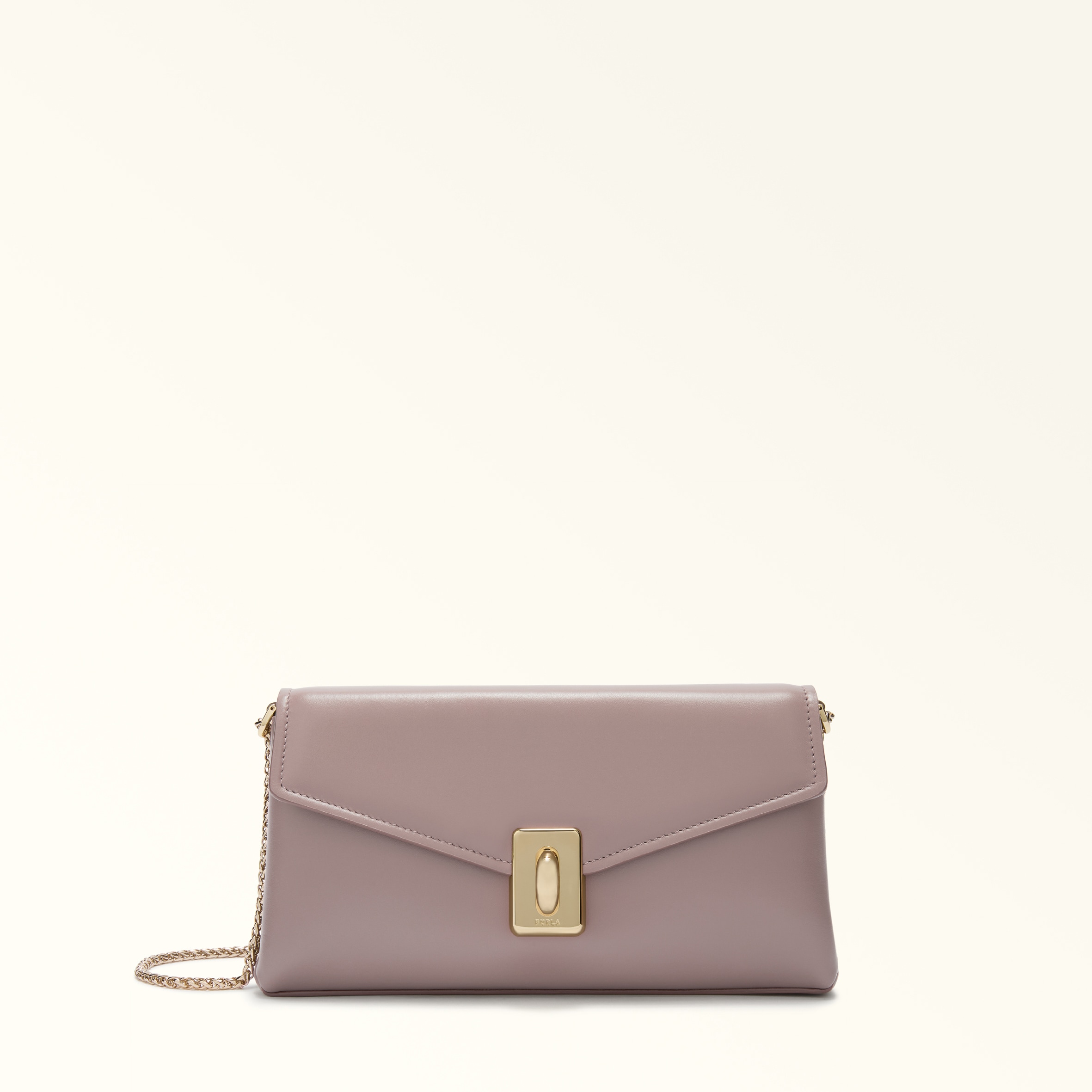 Furla Meridiana Borsa A Tracolla M Mauve Grigio Pelle Di Vitello Bologna Donna