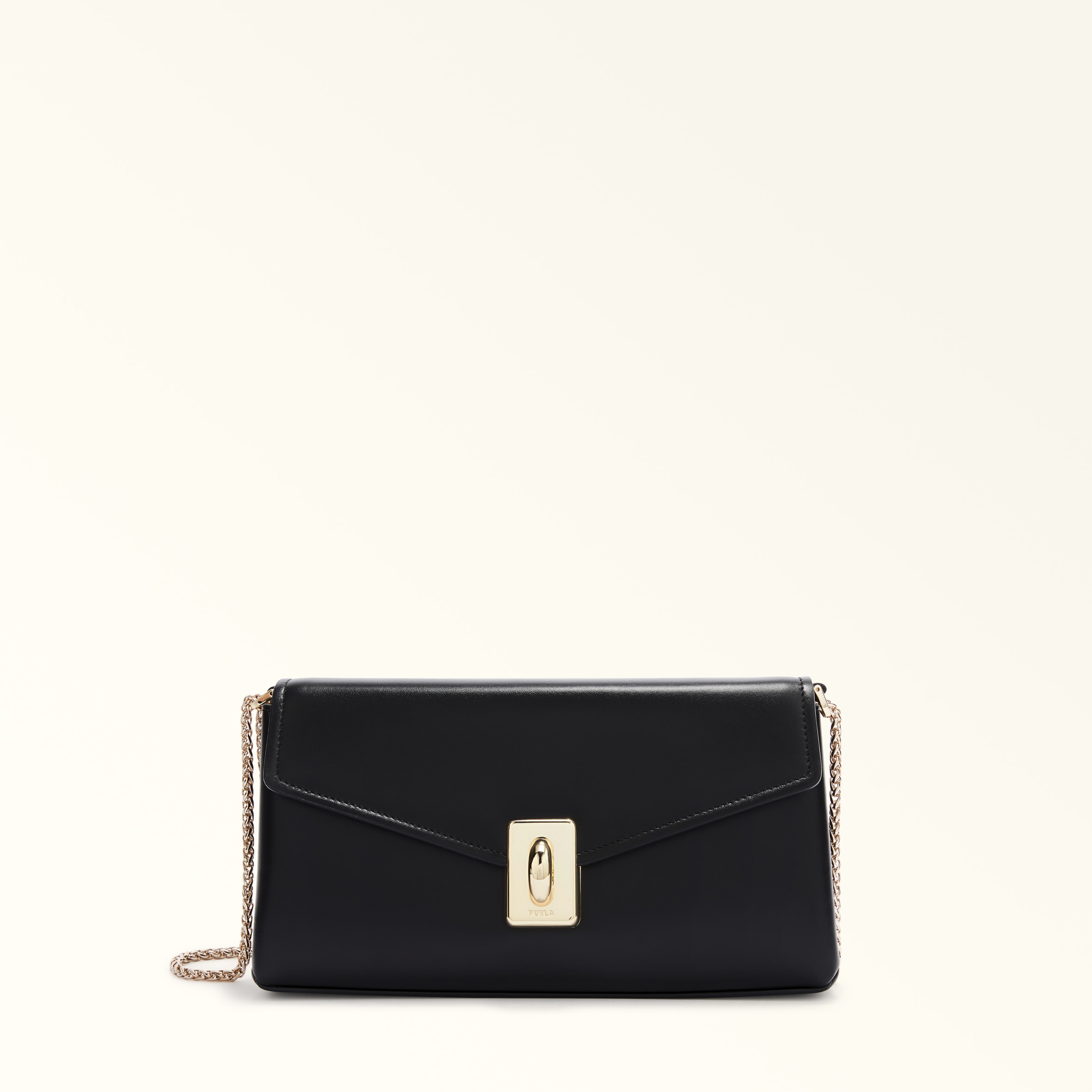 Furla Meridiana Borsa A Tracolla M Nero Nero Pelle Di Vitello Bologna Donna