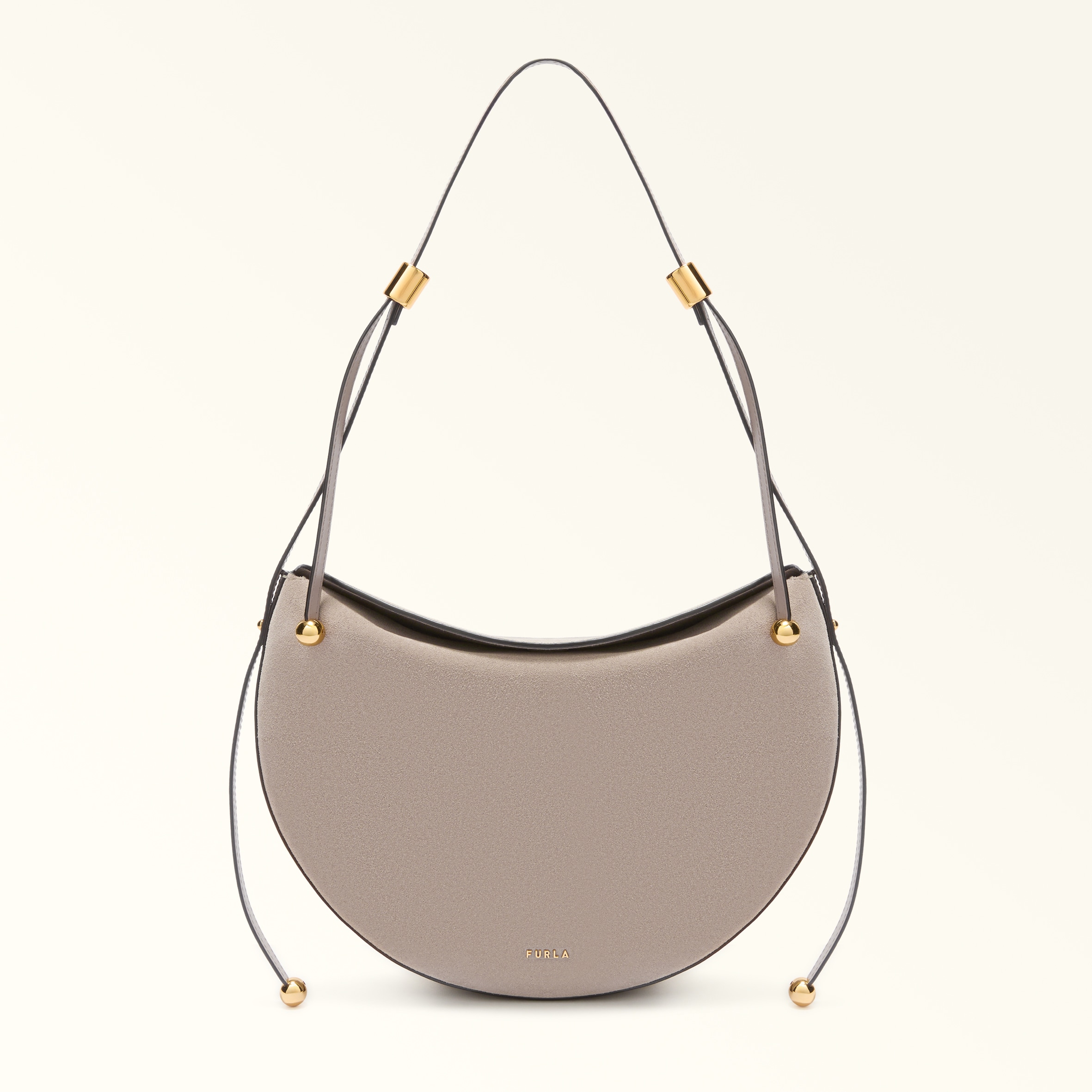 Furla Moonstone Shoulder Bag M Toni Linen Suede Woman