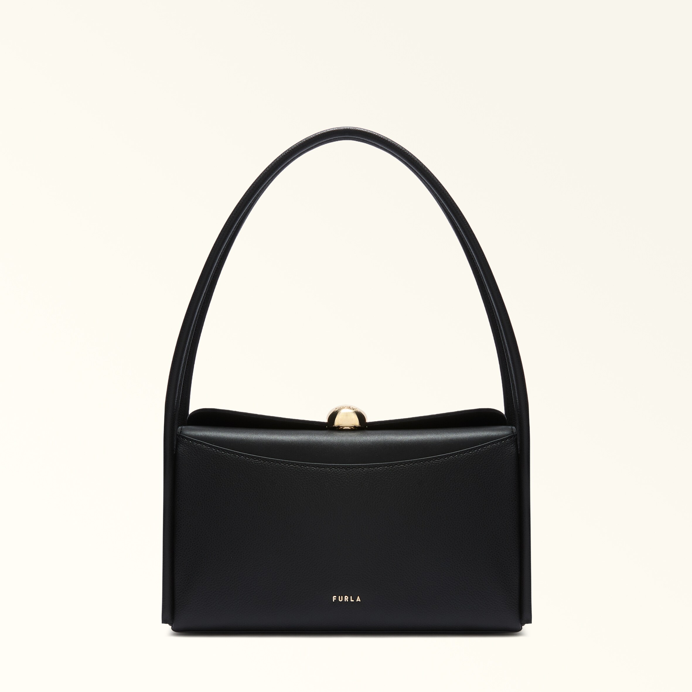 Furla Donna Nero Nicole Borsa A Spalla M Pelle Di Vitello Notte + Pelle Di Vitello Sidney