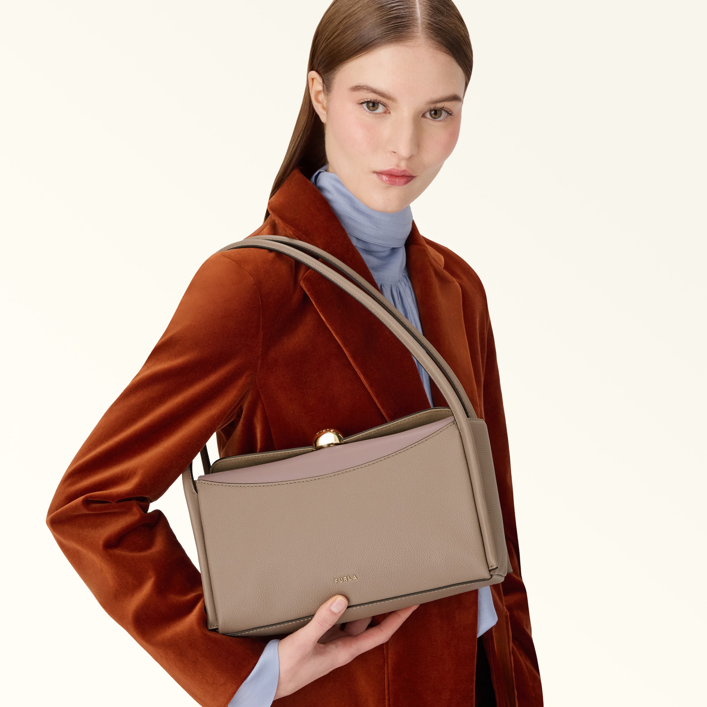Boston Bag M STUCCO GRAY+MAUVE Furla Nicole | Furla US