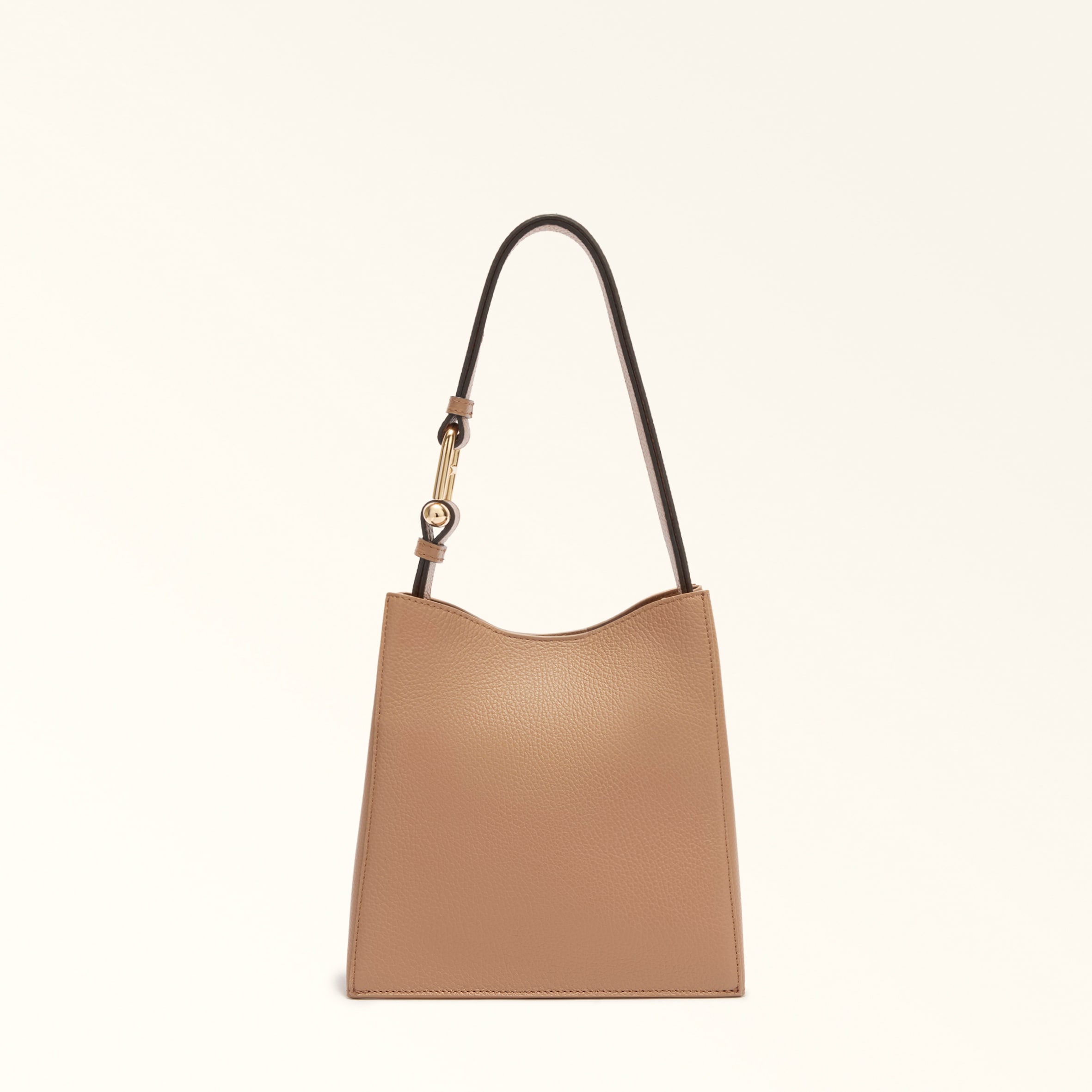 Furla Nuvola Borsa A Secchiello Mini Toffee Pelle Di Vitello Granata Donna In Brown