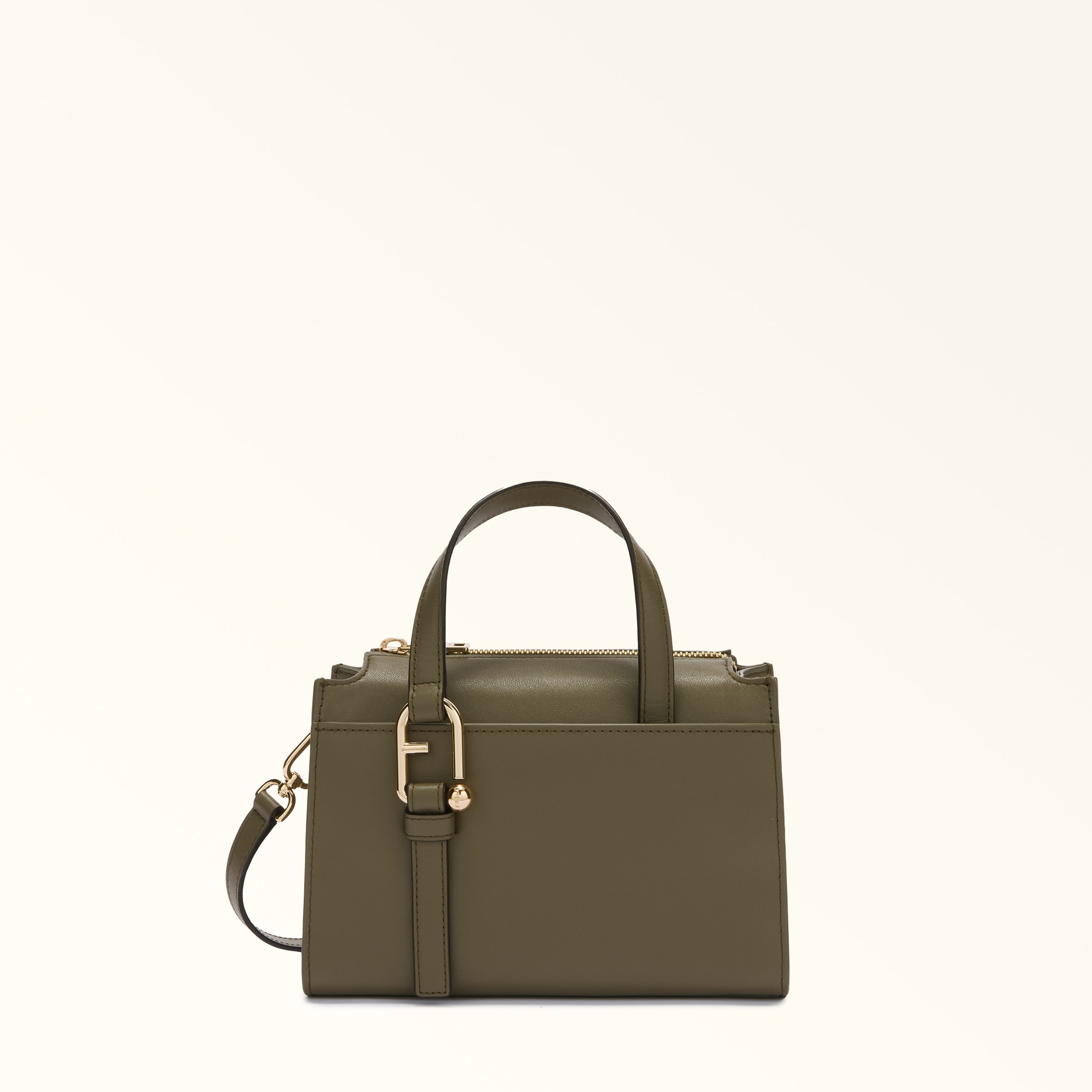 【美品】FURLA フルラ ボストンバッグ レザー 2WAY バッグ Furla/フルラ】 2WAY ミニ ボストンバッグ ヴィーナス黒×アイボリー