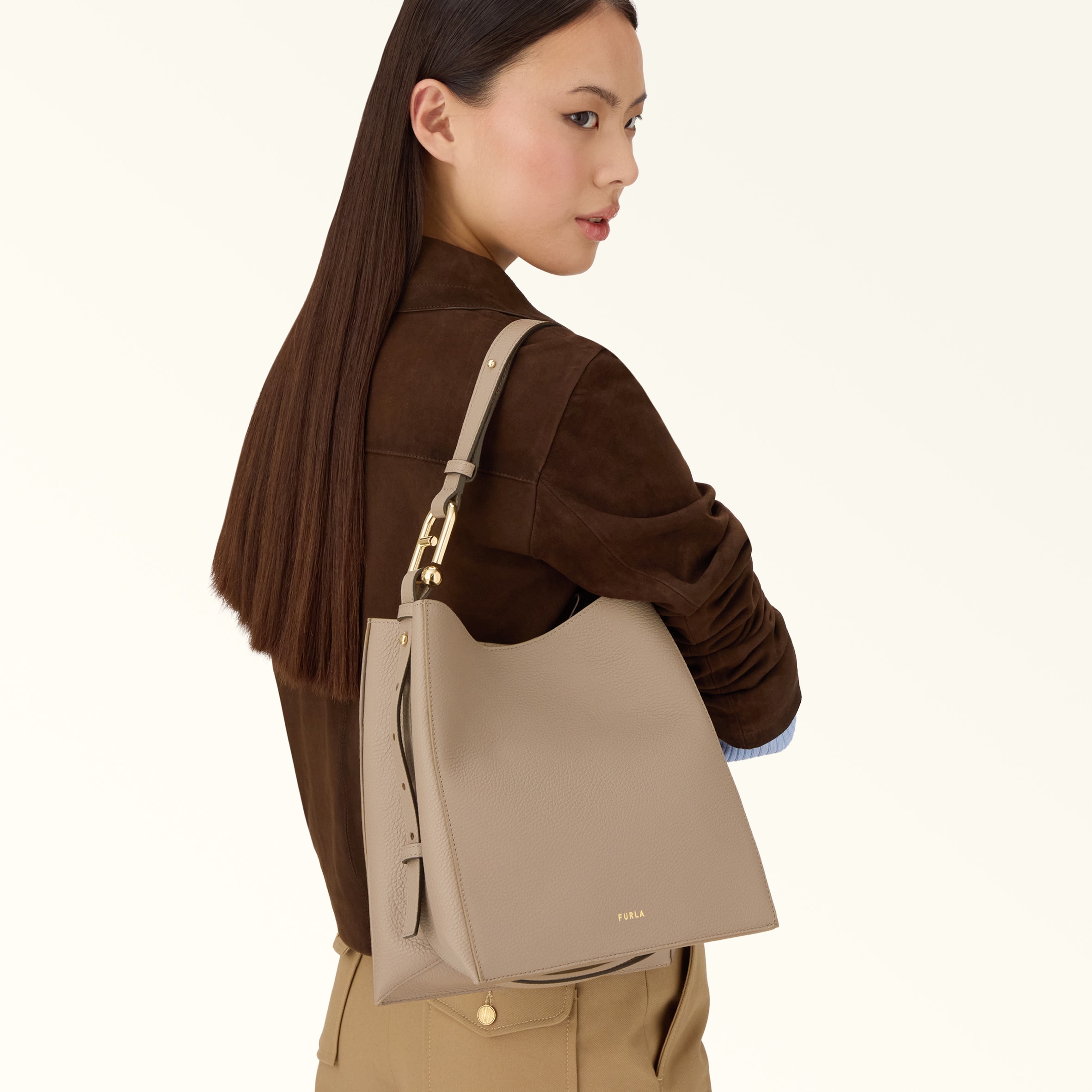 バケットバッグ S STUCCO GRAY Furla Nuvola | Furla JP