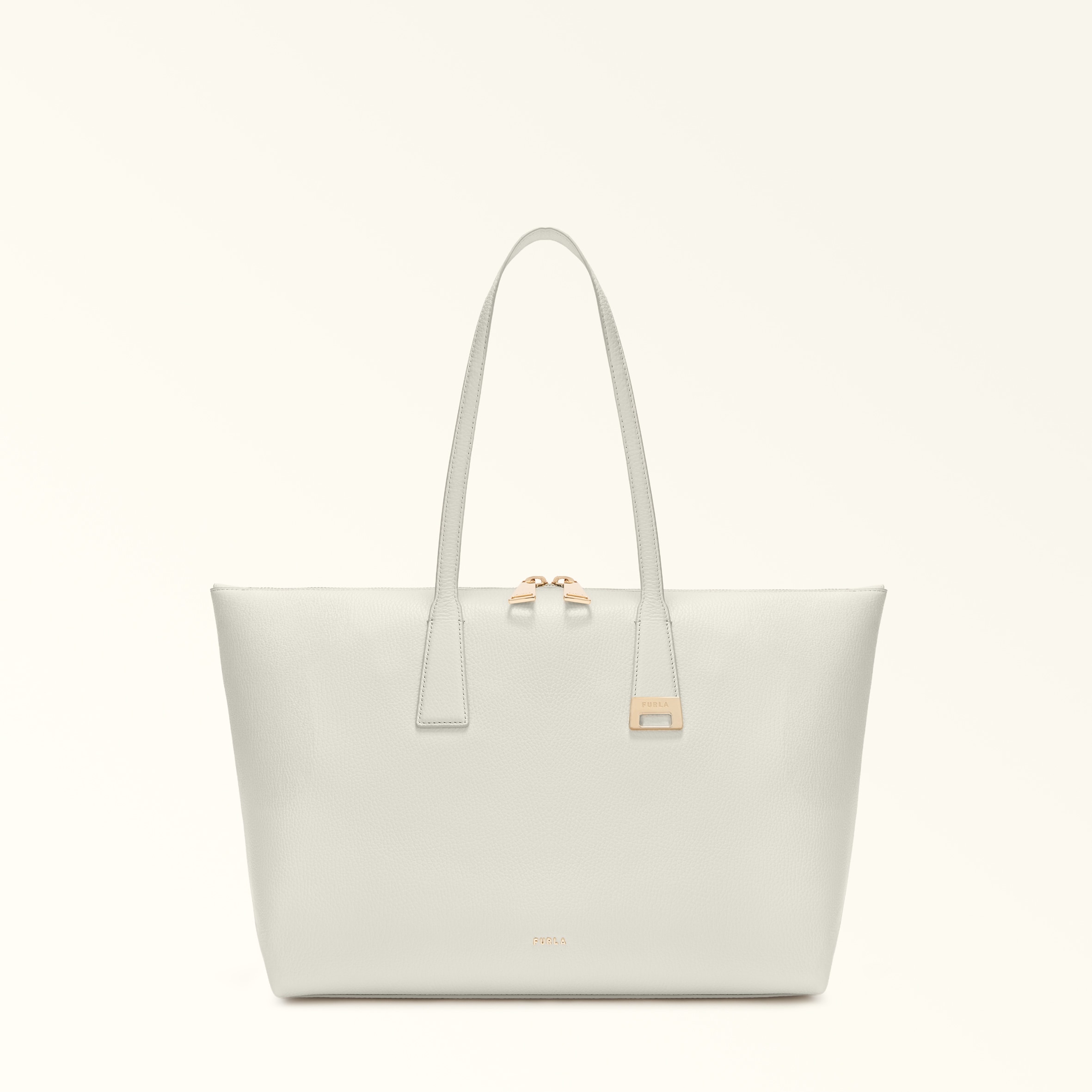 Furla Olivia Borsa Shopping L Panna Bianco Pelle Di Vitello Granata Donna In White