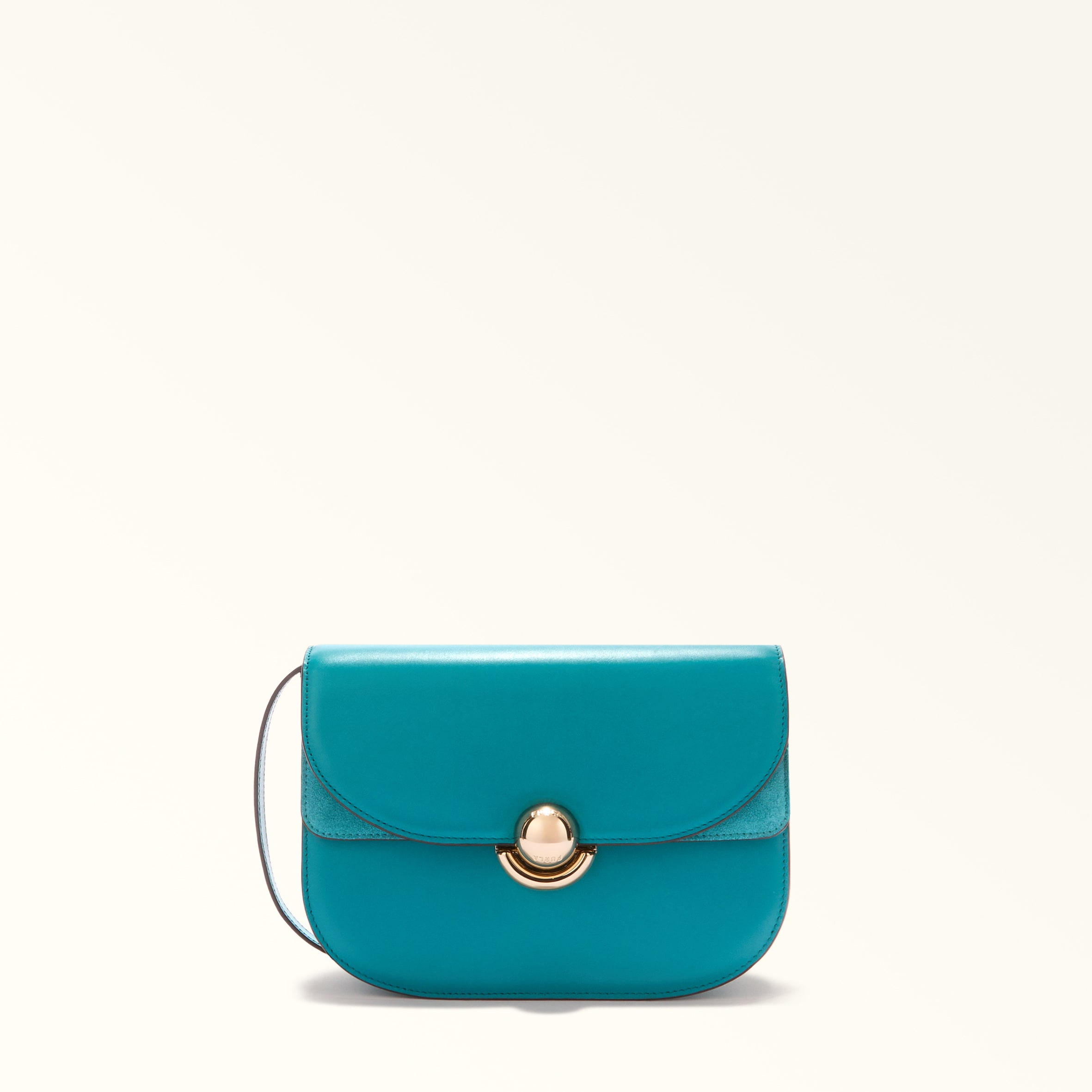 Furla Sfera Borsa A Tracolla S Amatore Blue Blu Pelle Di Vitello Morbida + Camoscio Donna