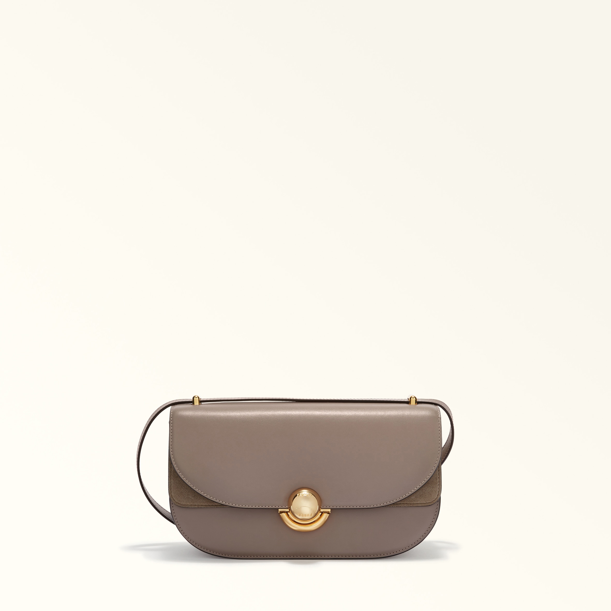 Furla Sfera Borsa A Spalla S Mauve Grigio Pelle Di Vitello Morbida + Camoscio Donna