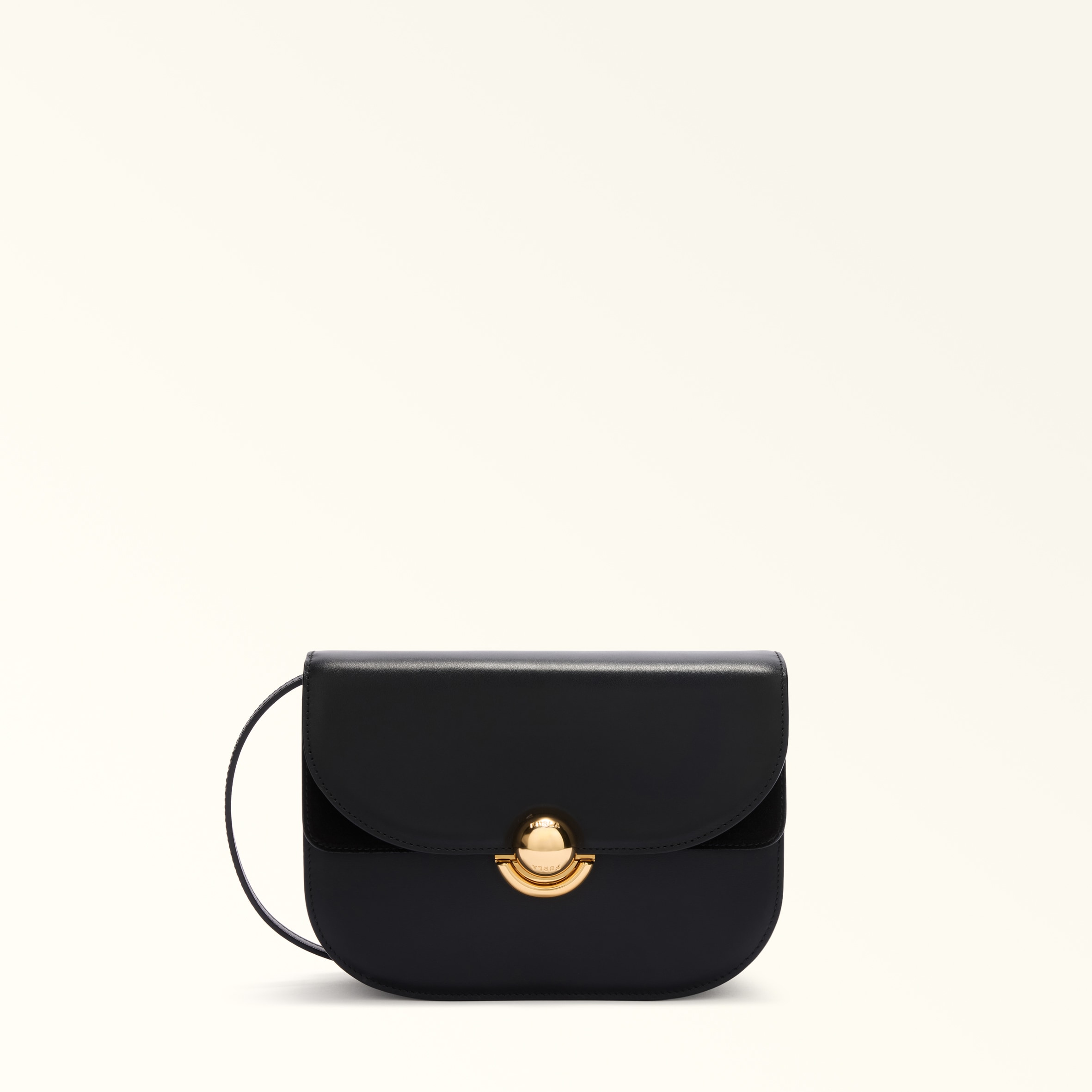 Furla Black Sfera Crossbody S Nero Soft Calf Leather + Suede Woman