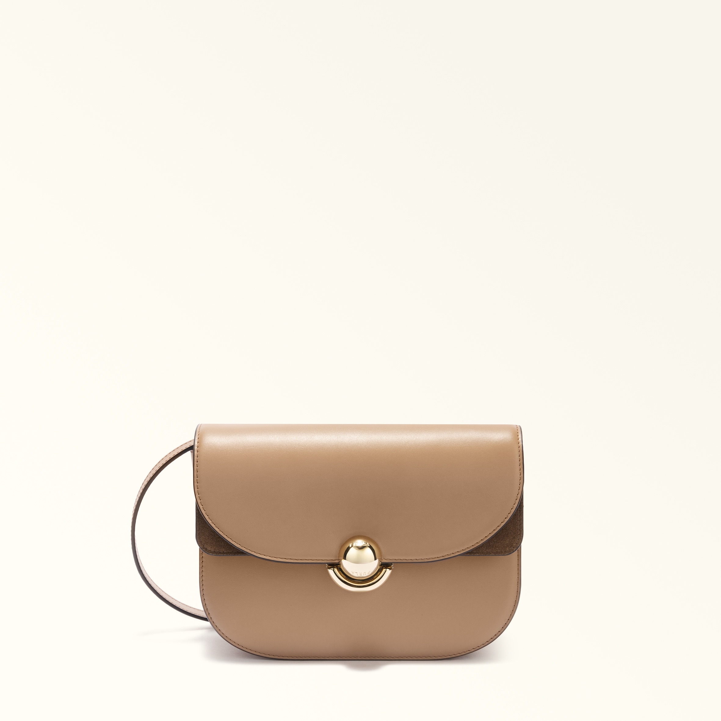 Furla Sfera Borsa A Tracolla S Toffee Pelle Di Vitello Morbida + Camoscio Donna