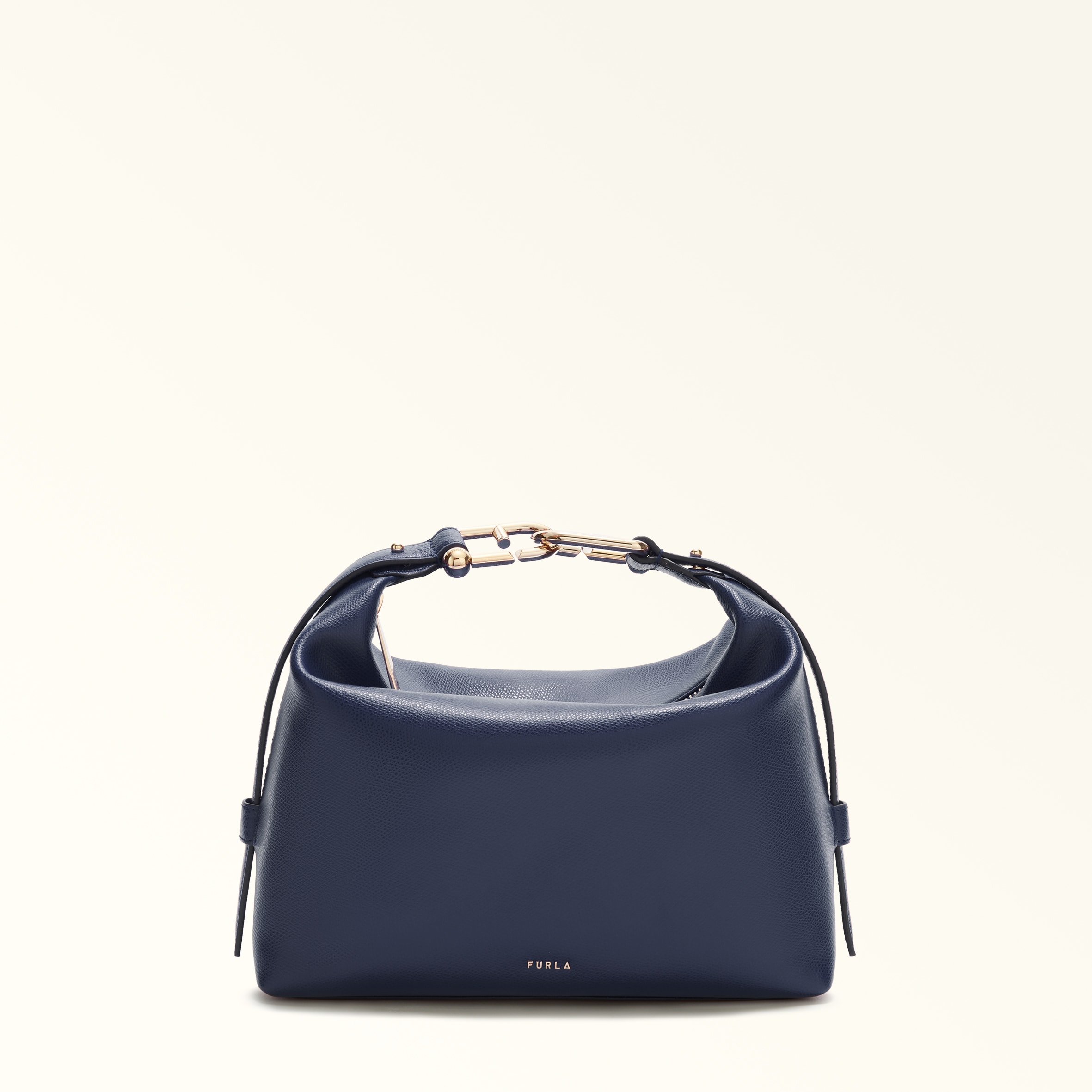 Furla Tonie Borsa A Spalla M Mediterraneo Blu Pelle Morbida Testurizzata Ares Donna In Blue