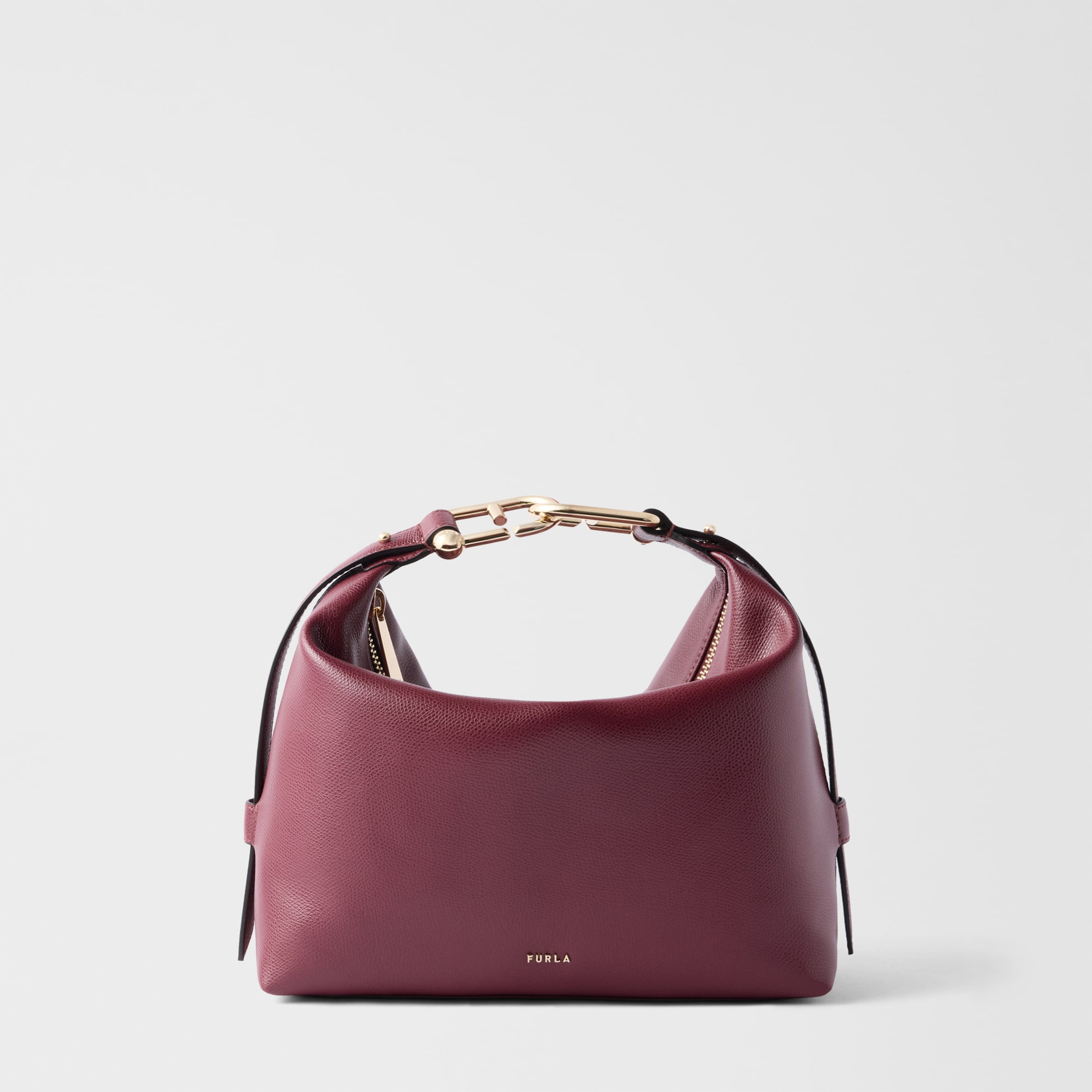 Furla Donna Rosso Tonie Borsa A Spalla M Red Apple Pelle Morbida Testurizzata Ares