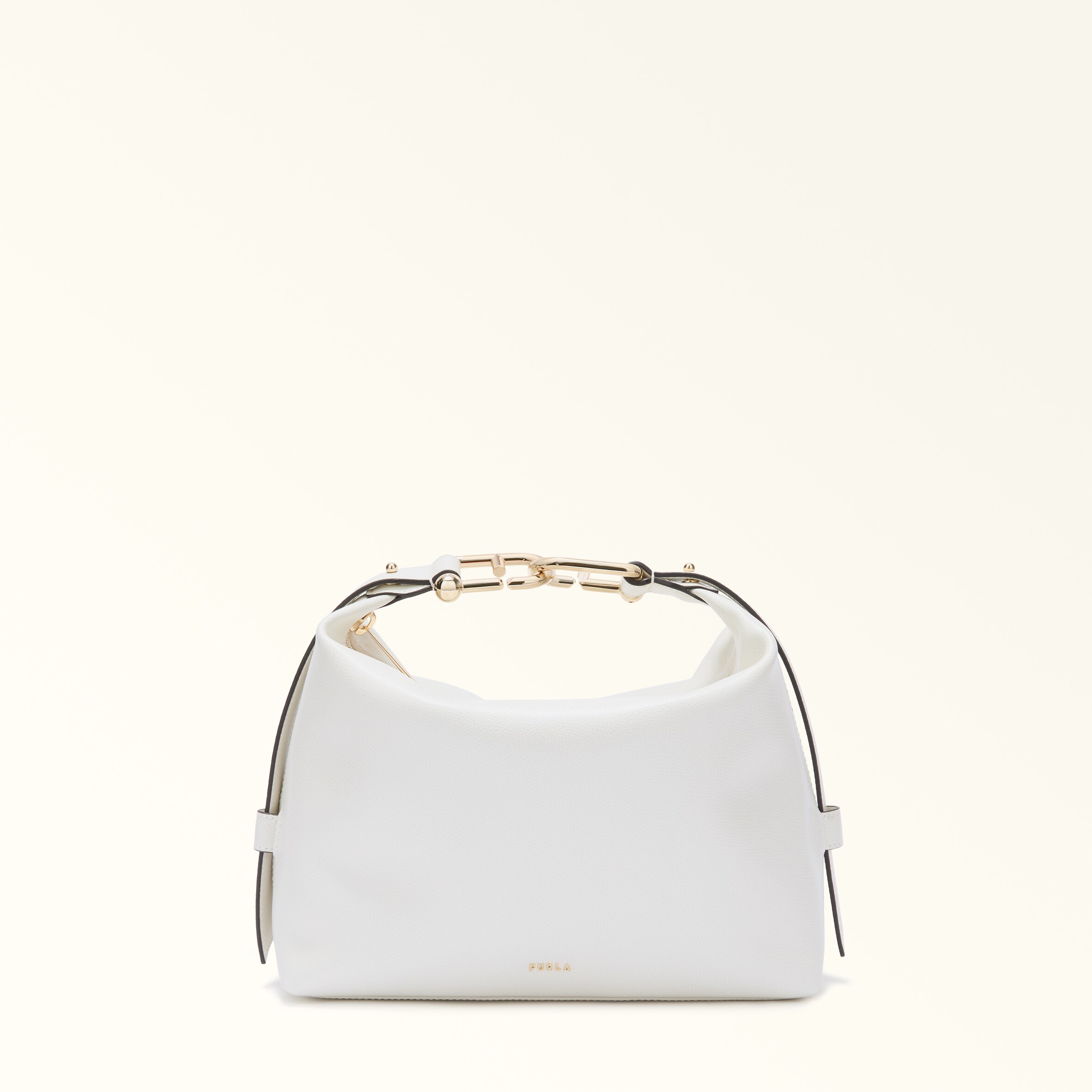 Furla Donna Bianco Tonie Borsa A Spalla M Talco H Pelle Morbida Testurizzata Ares