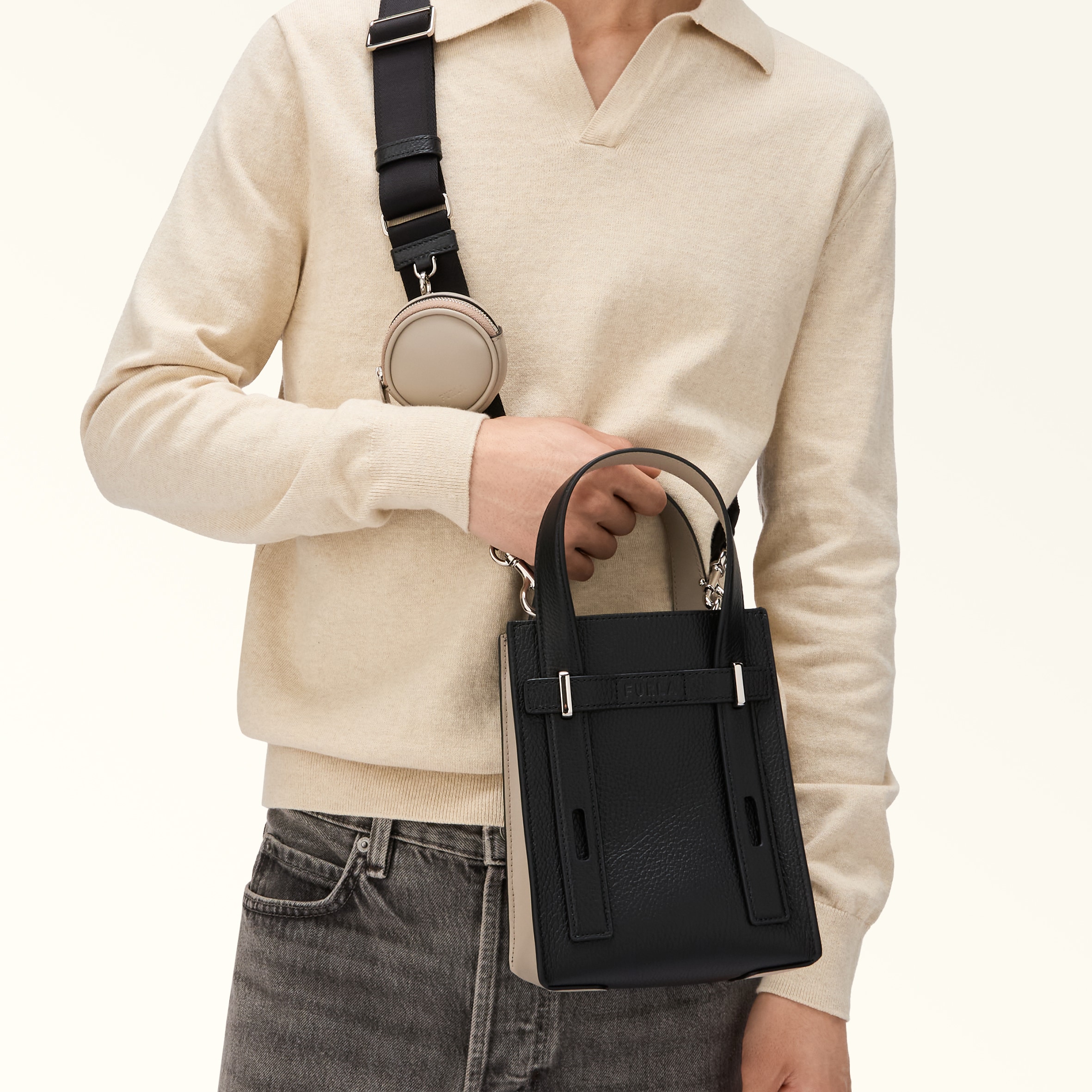 クロスボディ MINI NERO+LINEN Furla Man Giove | Furla JP