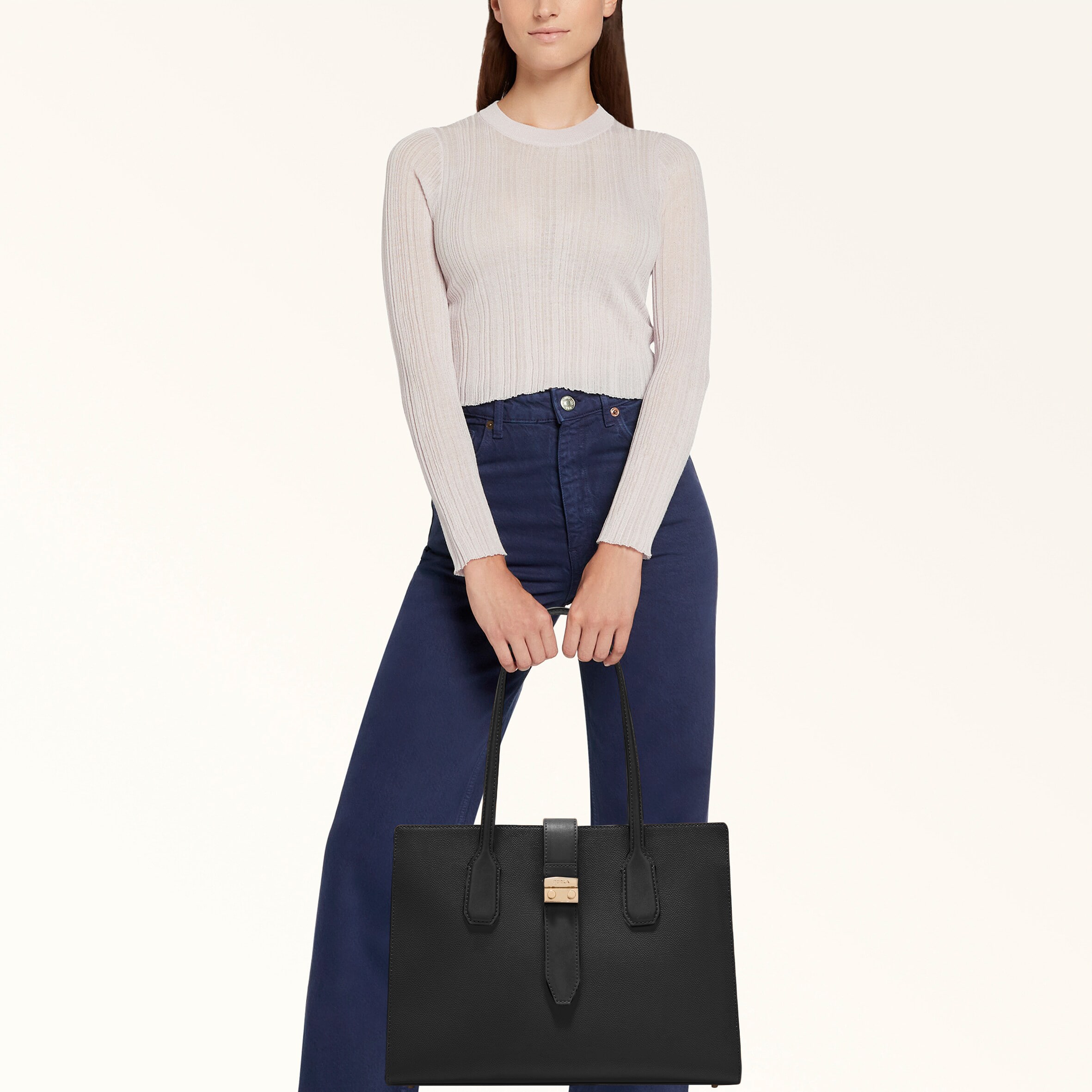 Tote M PERLA e+STUCCO GRAY Furla Metro | Furla US